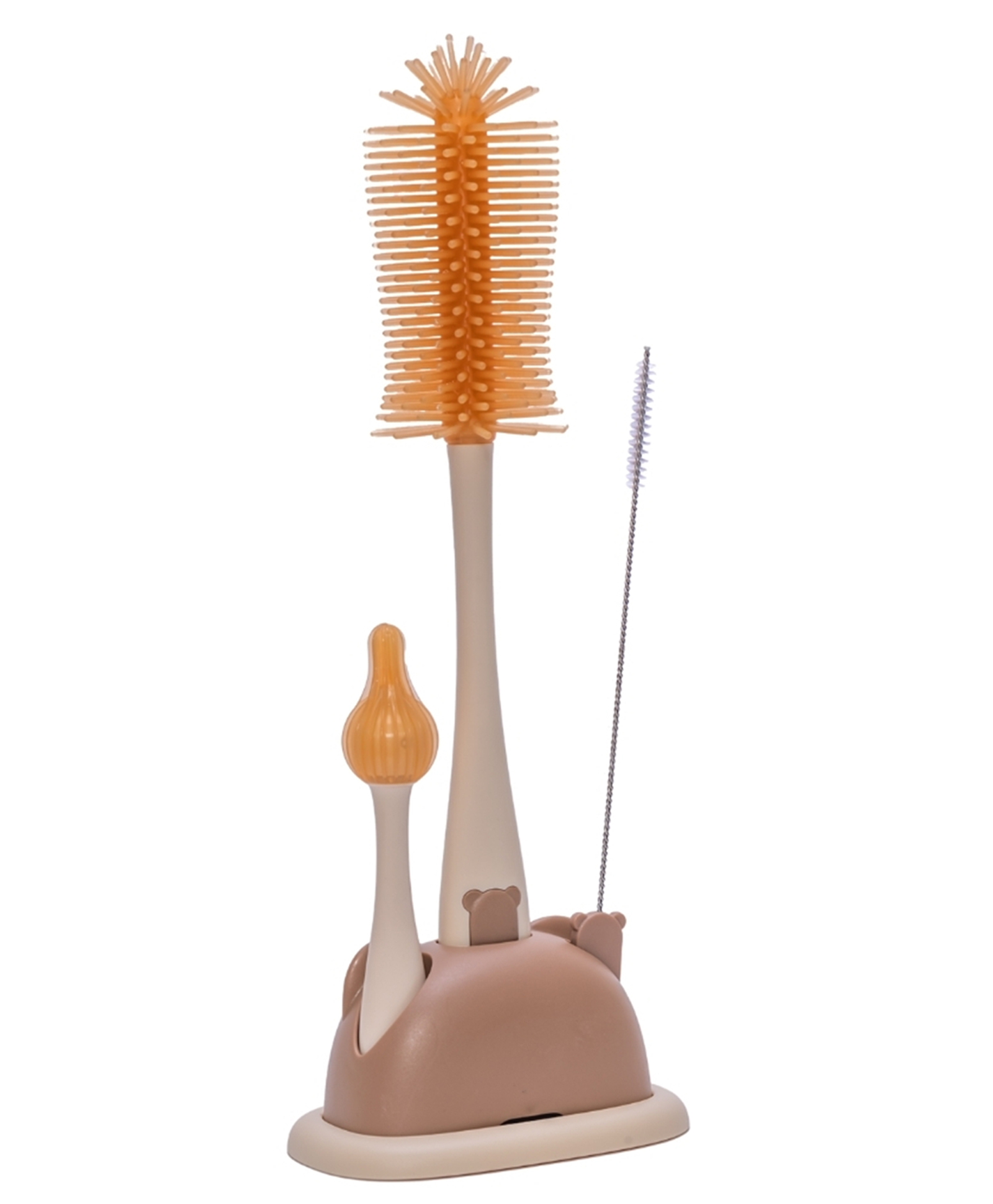 Adore Mama Bear 3 in 1 Silicon Bottle Cleaning Brush Kit- Brown-image-31