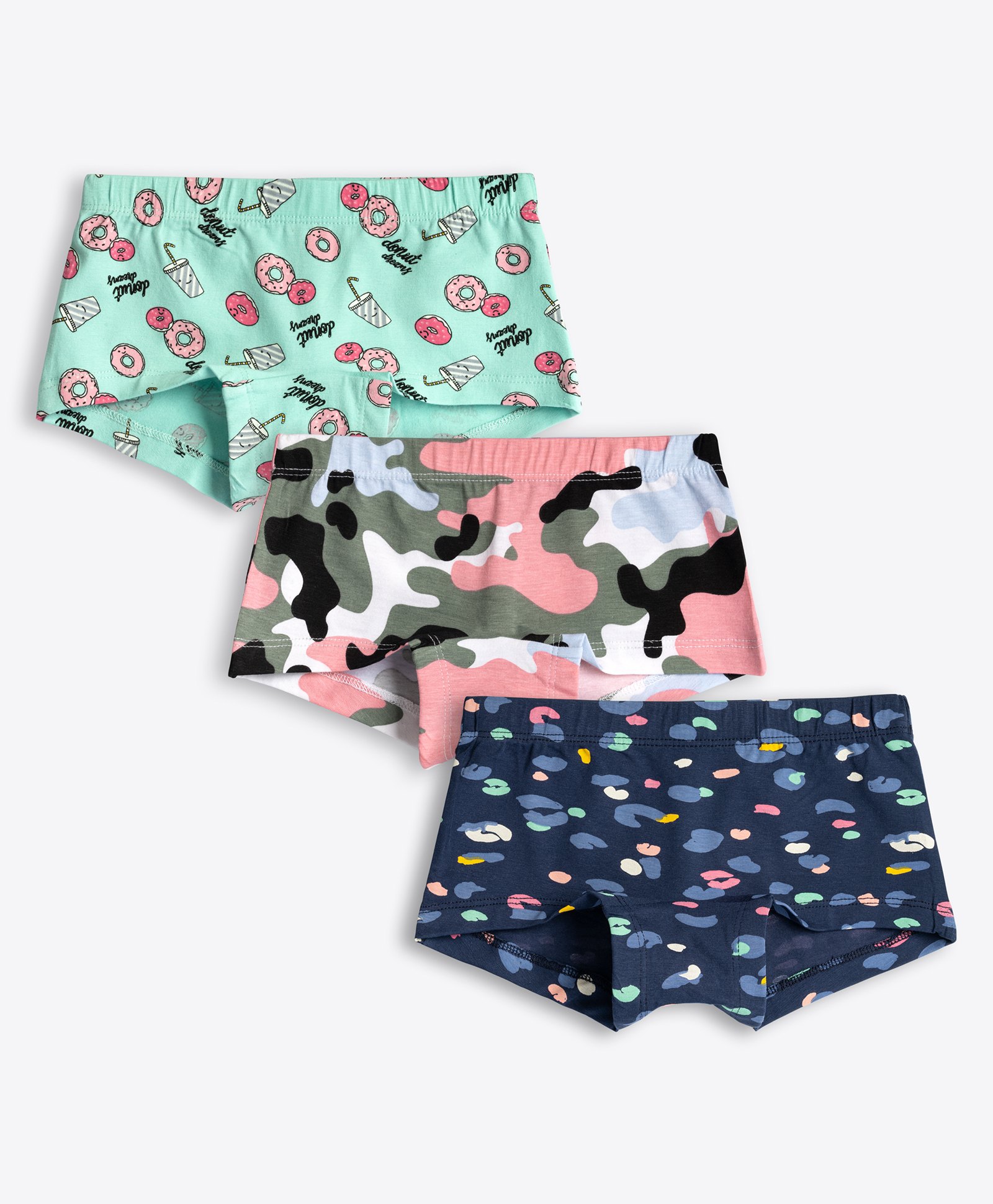 Ariel Cotton Blend Pack Of 3 Camouflage & Donuts Printed Briefs - Multi Colour-image-47