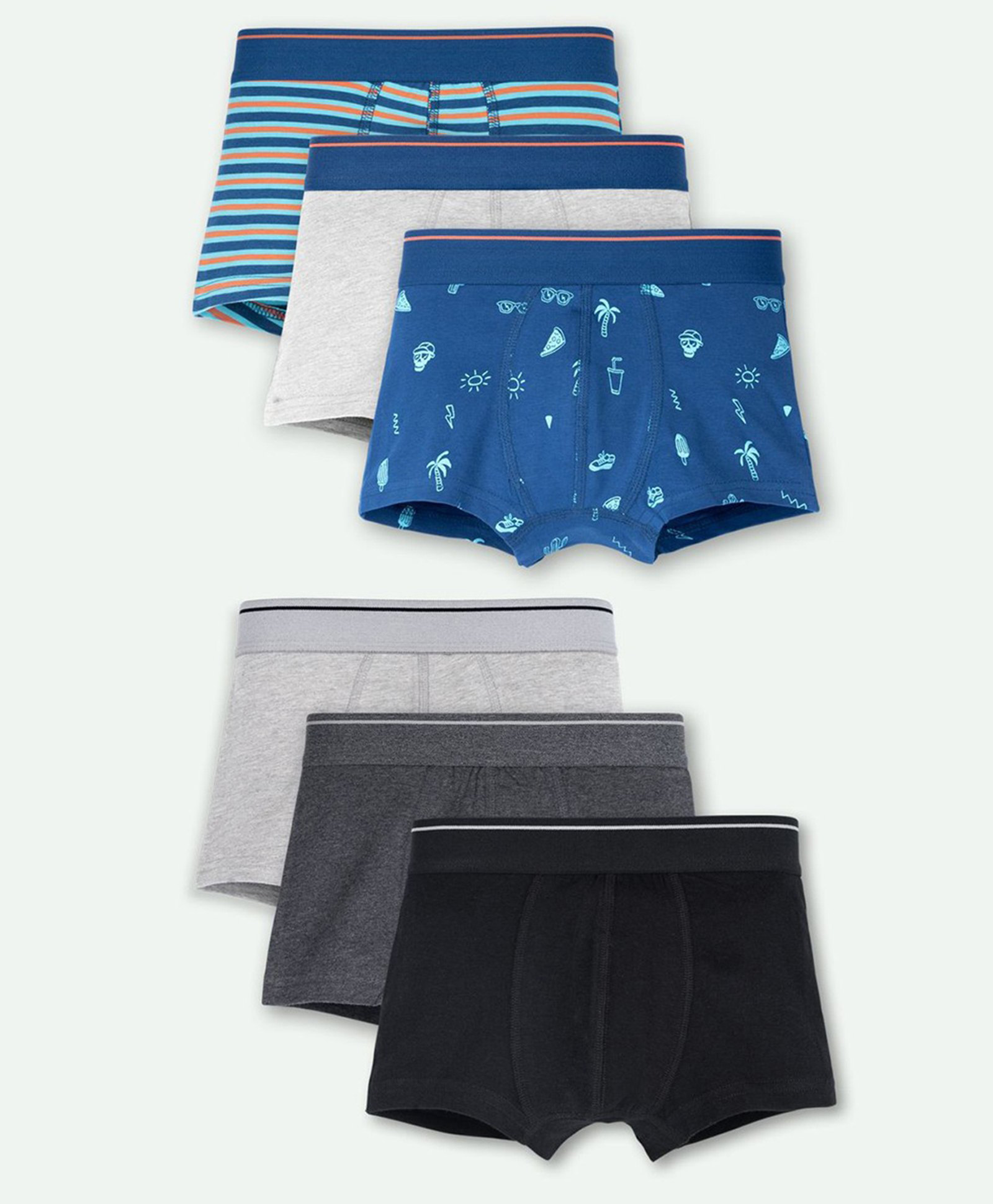 Ariel Cotton Blend Pack Of 6 Solid & Striped Trunks - Multi Colour-image-35