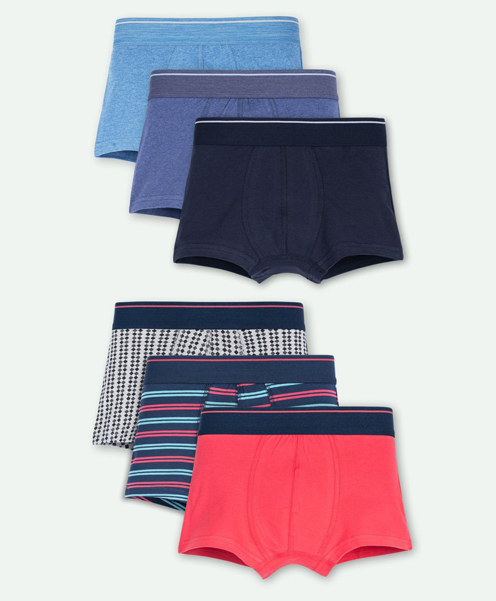 Ariel Cotton Blend Pack Of 6 Solid & Striped Trunks - Multi Colour-image-48