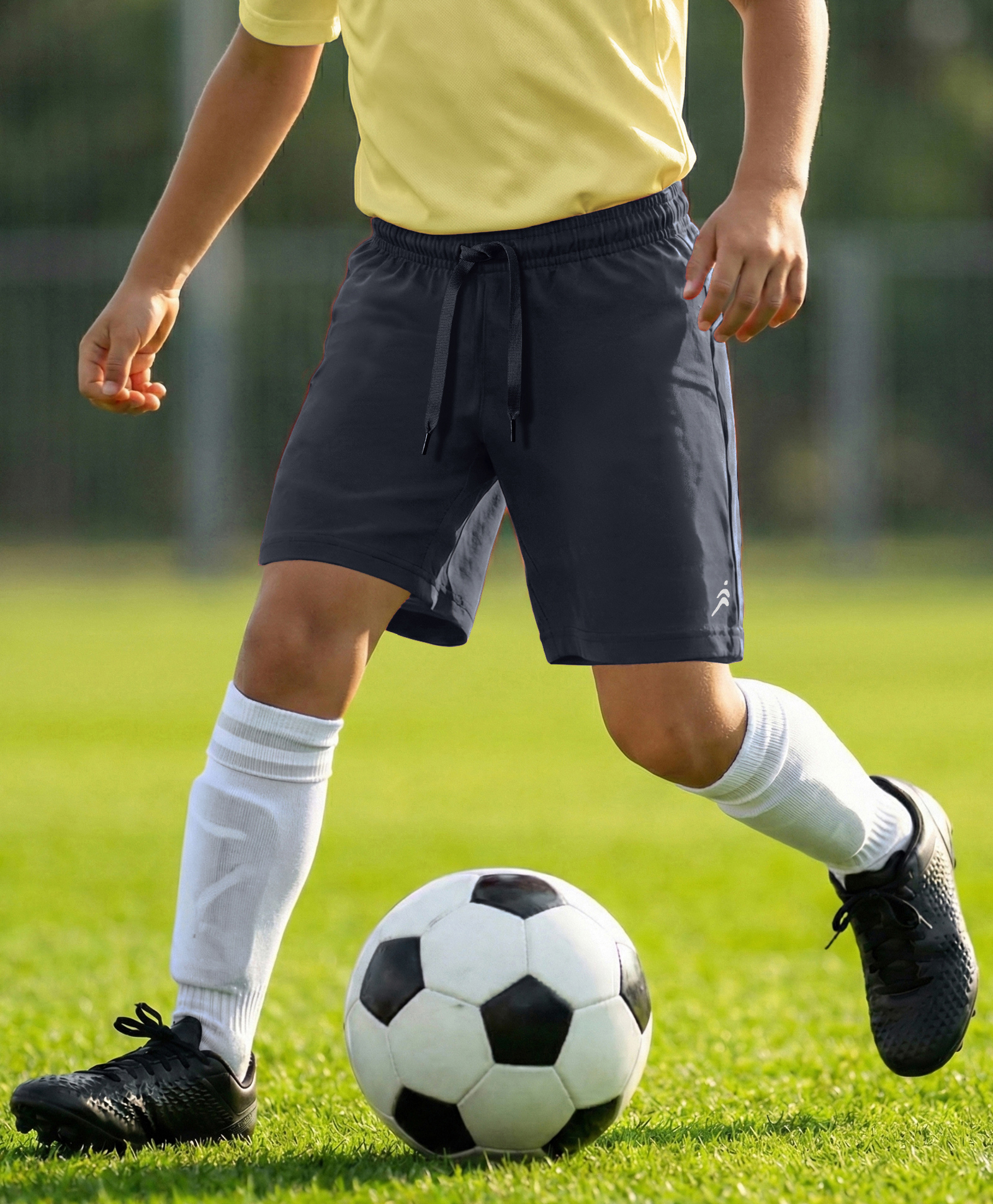 Pine Active Ultra Light Woven Above Knee Length Solid Color Performance Shorts - Black-image-9