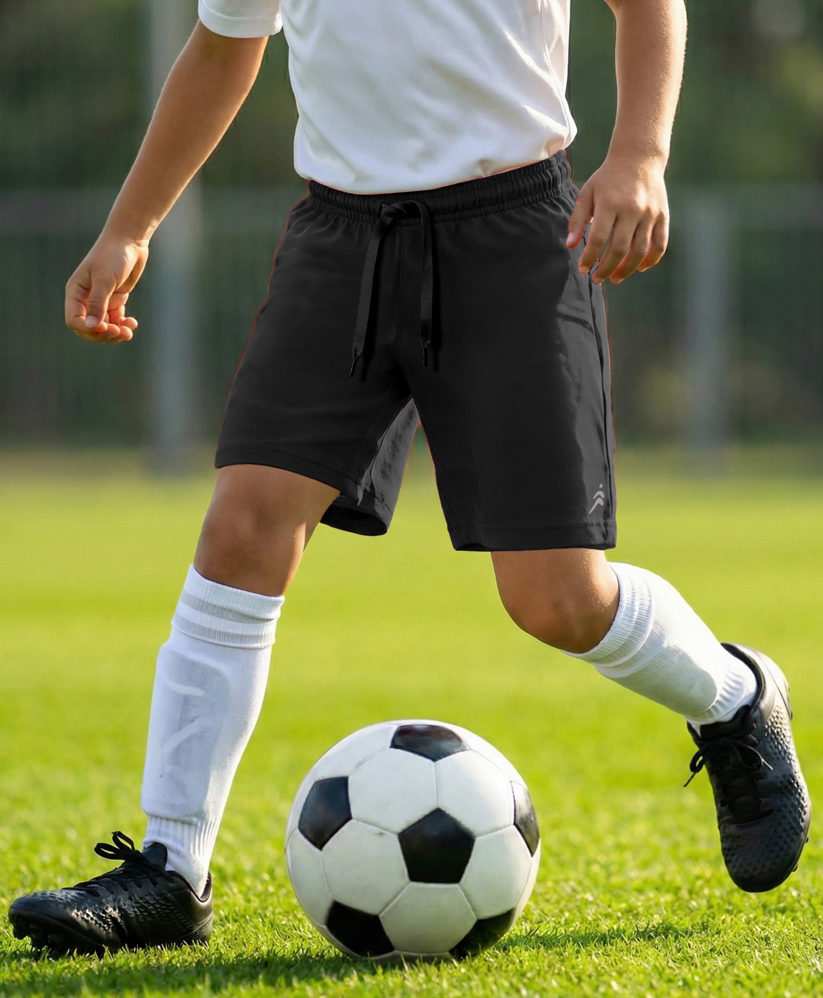 Pine Active Woven Above Knee Length Solid Color Shorts - Navy Blue