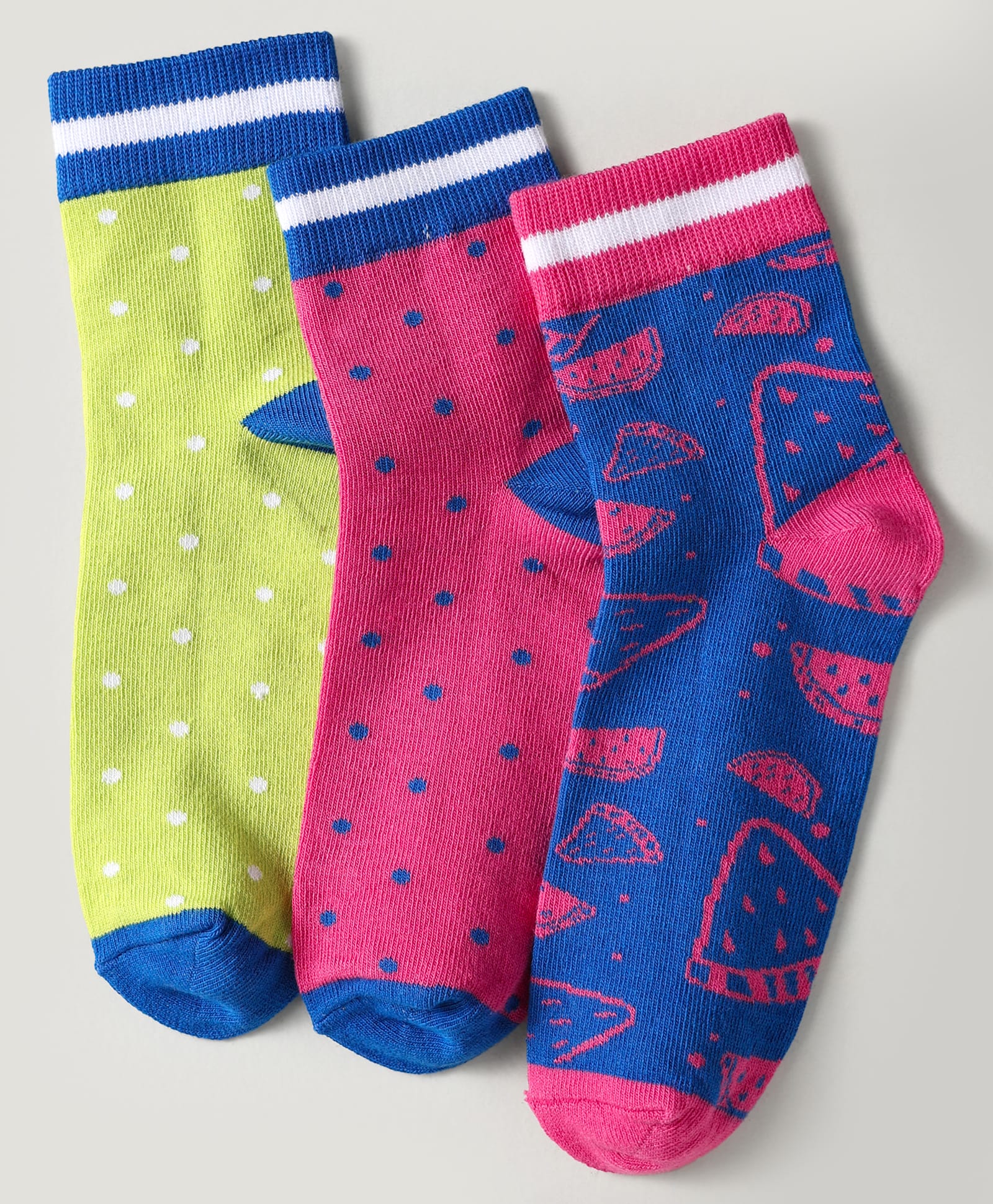 Pine Kids Knit Ankle Length Silvadur Antimicrobial Socks with Polka Dots Design Pack of 3 - Pink Light Green & Blue-picture-28