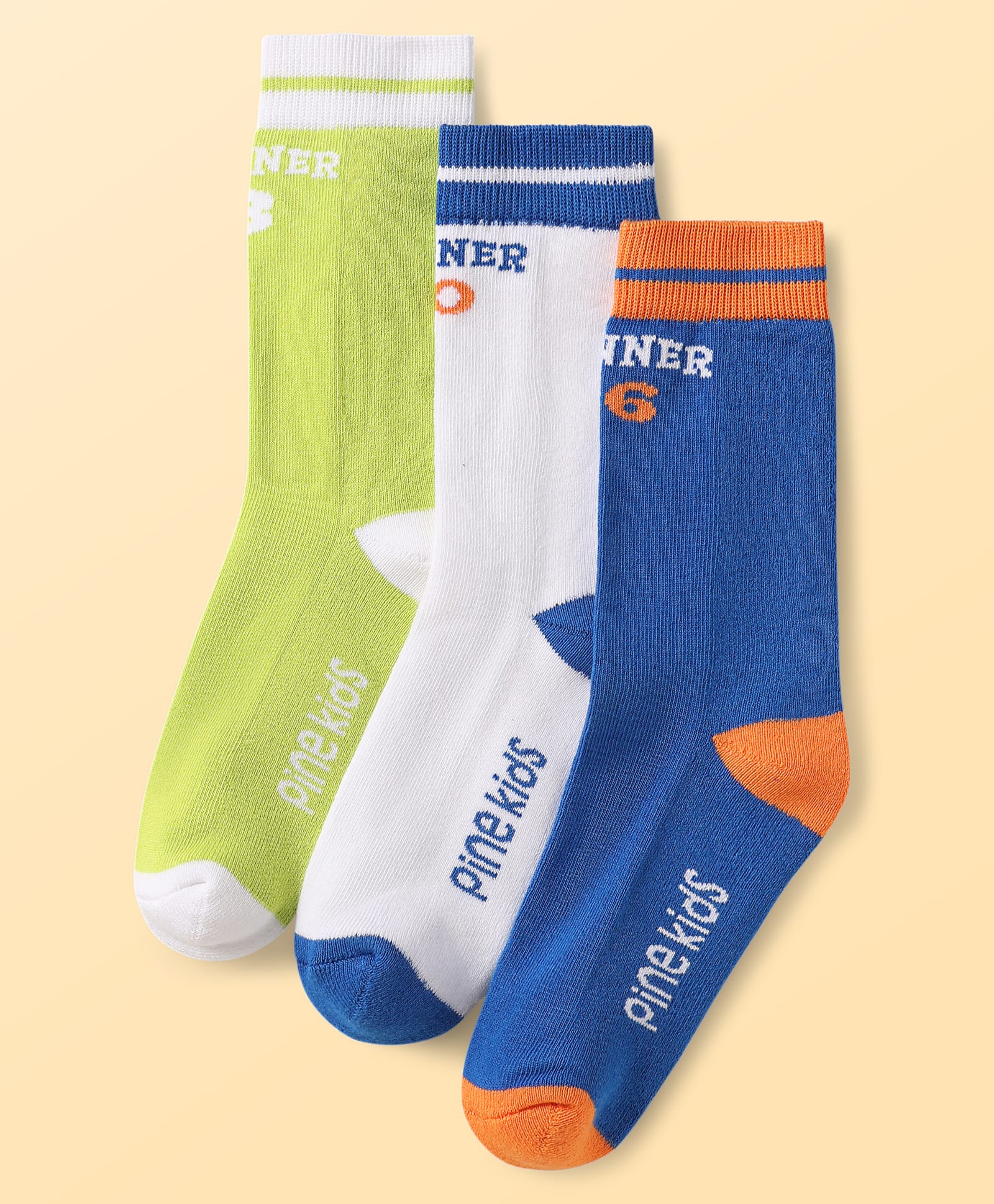 Pine Kids Cotton Knit Ankle Length Designed Socks Pack of 3 (Color May Vary)-picture-23