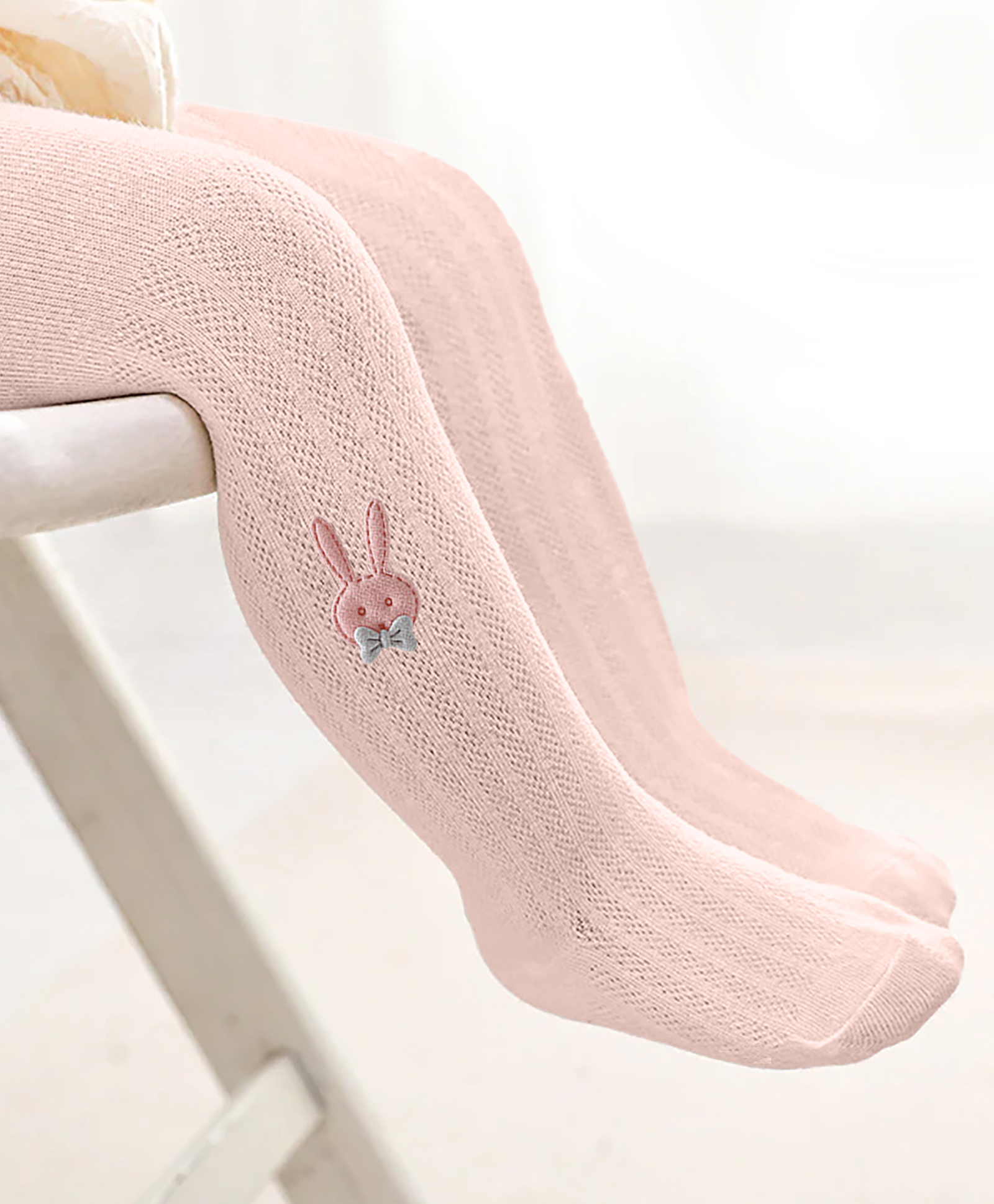 SYGA Cotton Mesh Rabbit Detail Stockings - Pink-picture-12