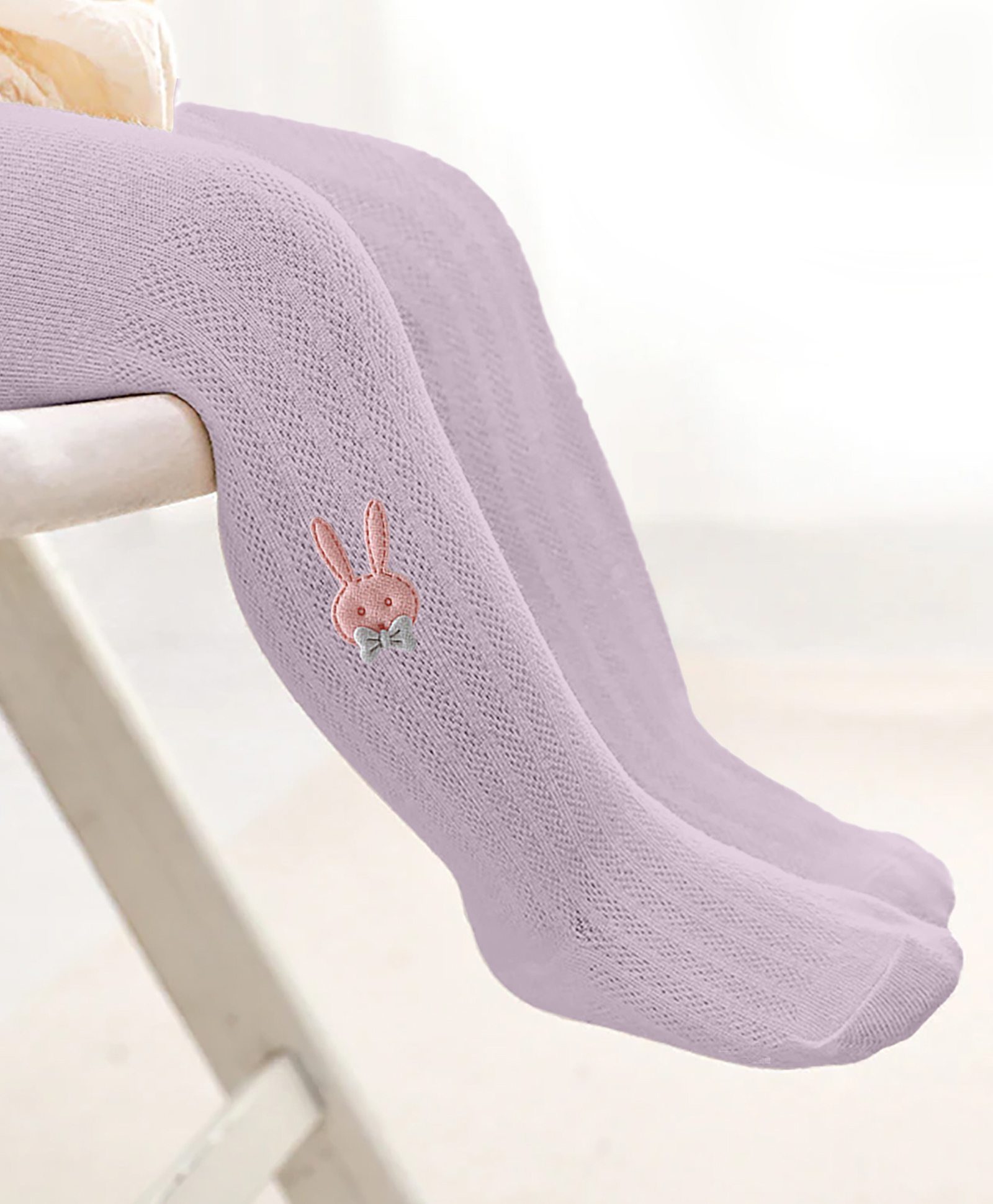 SYGA Cotton Mesh Rabbit Detail Stockings - Purple-picture-25