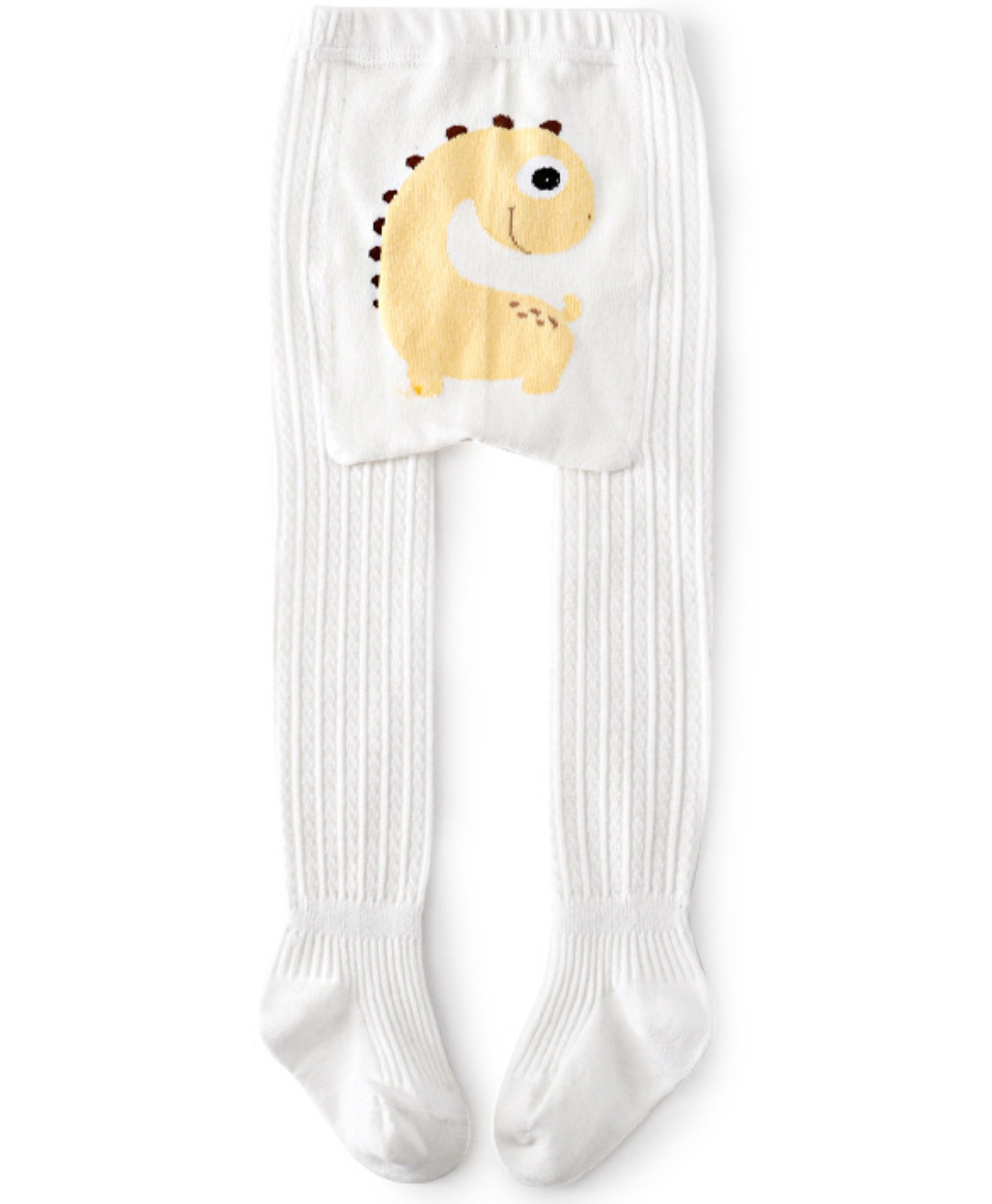 SYGA Cotton Solid Knit Tight Stockings - White-image-25