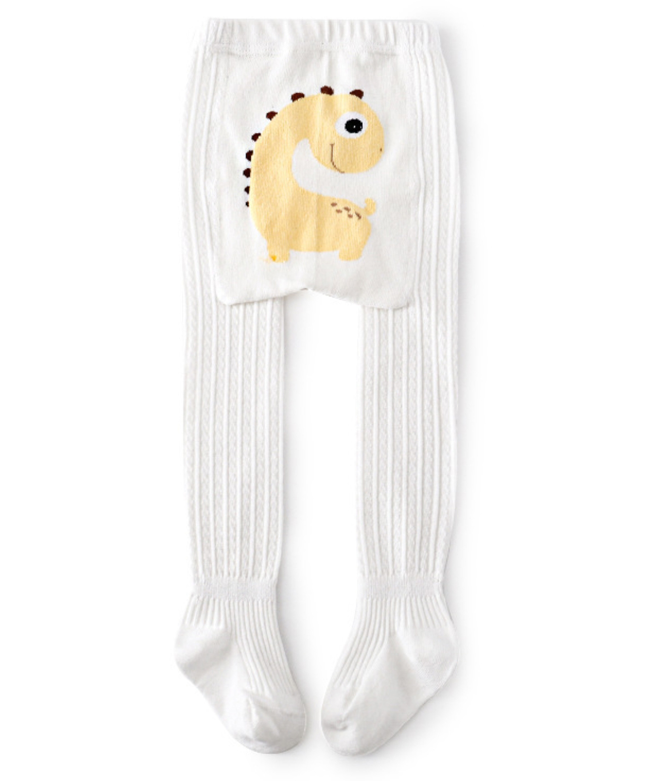SYGA Cotton Solid Knit Tight Stockings - White-picture-23