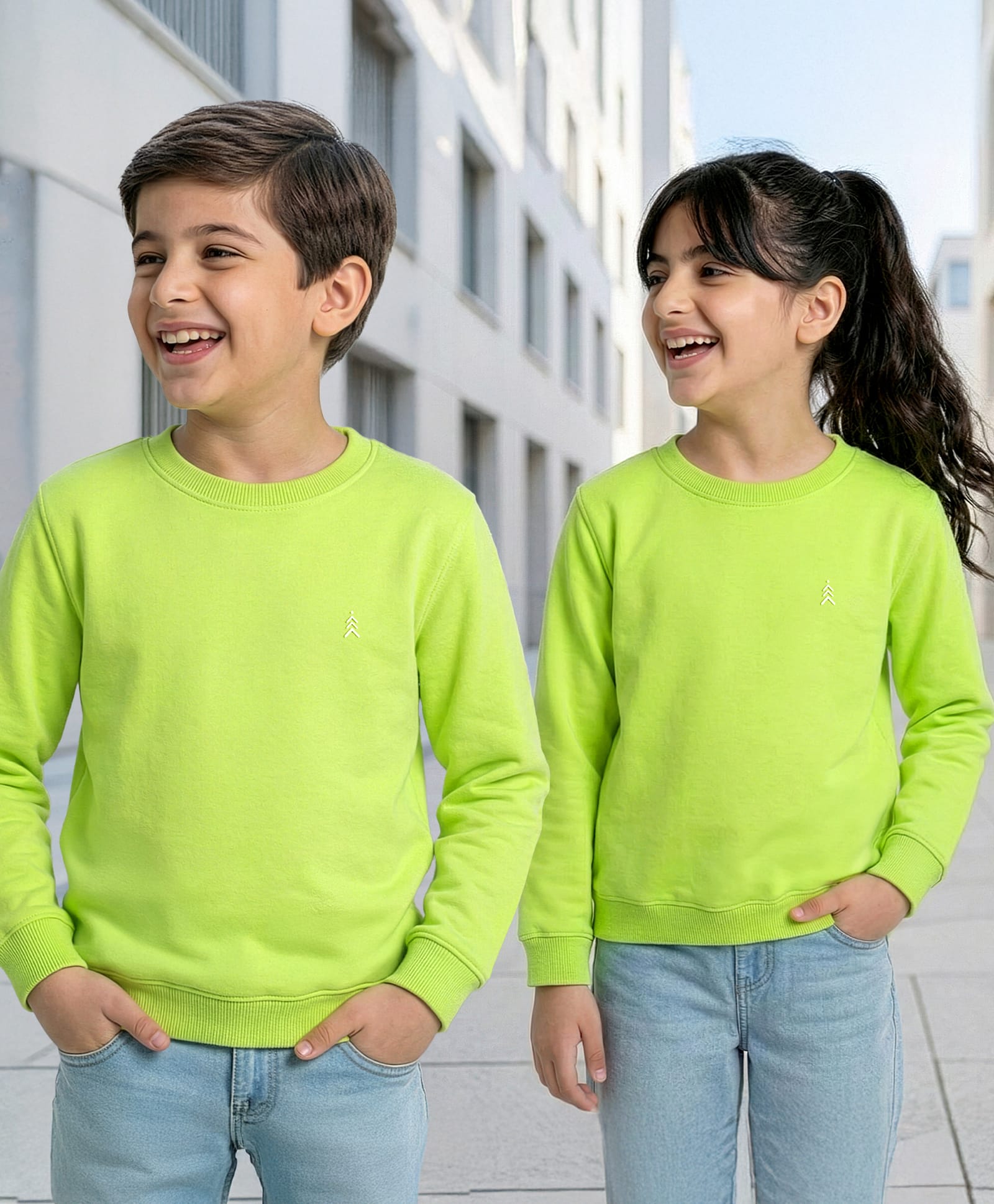 Pine Kids Knit Full Sleeves Solid Sweatshirt - Lime Green-image-29