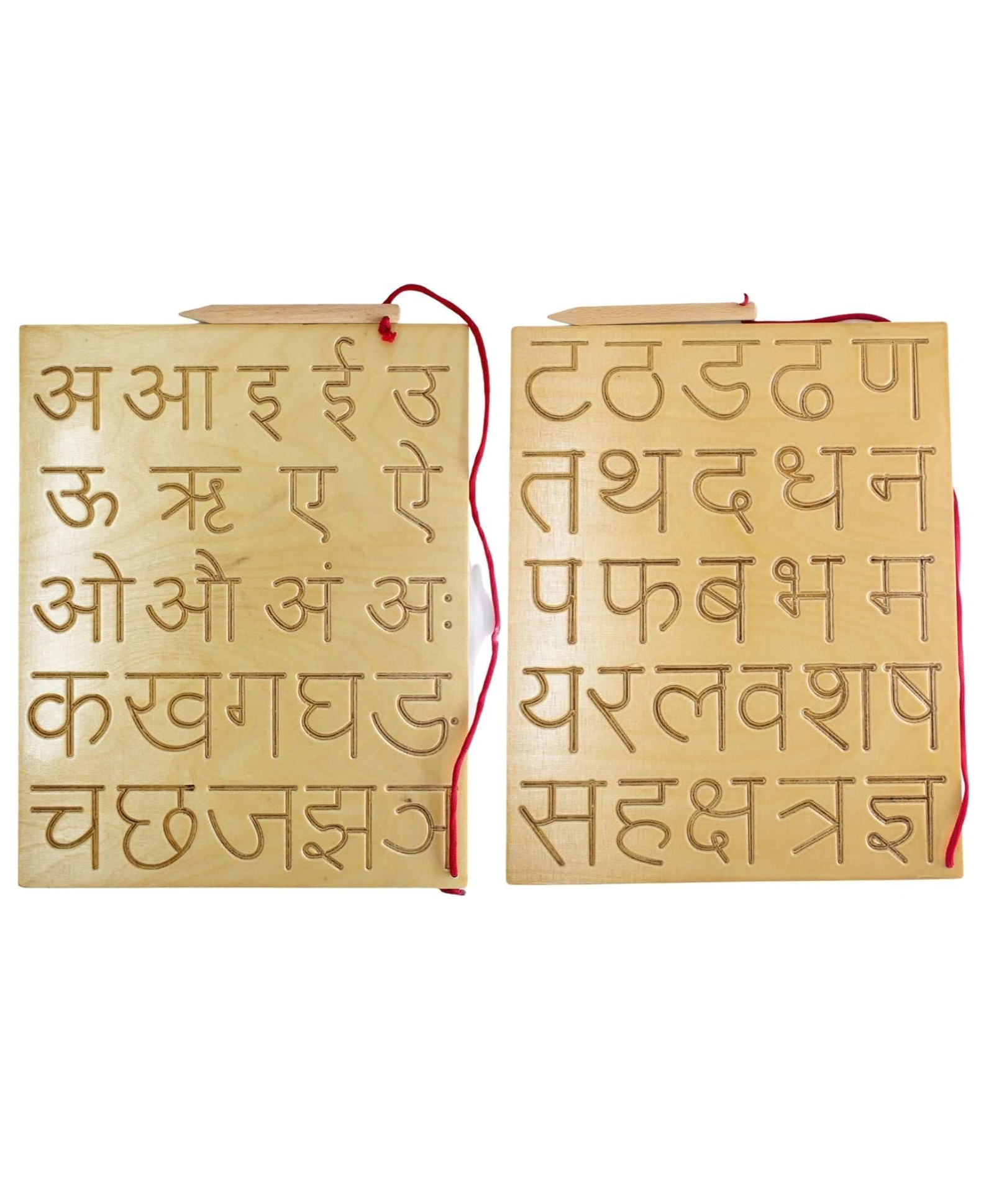 Bunie Wooden Hindi Alphabet Writing Practice Tracing Boards for Kids 2 Pcs-picture-17