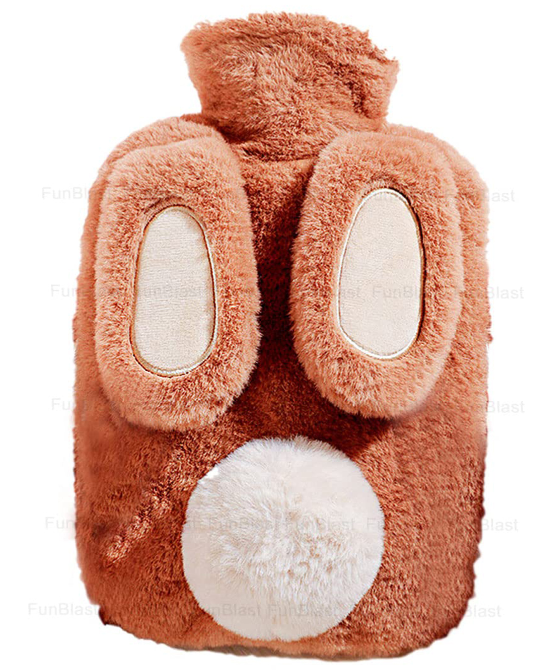 Bunie Cartoon Design Hot Water Bag with Soft Cover - 1000 ml (Brown)-picture-25