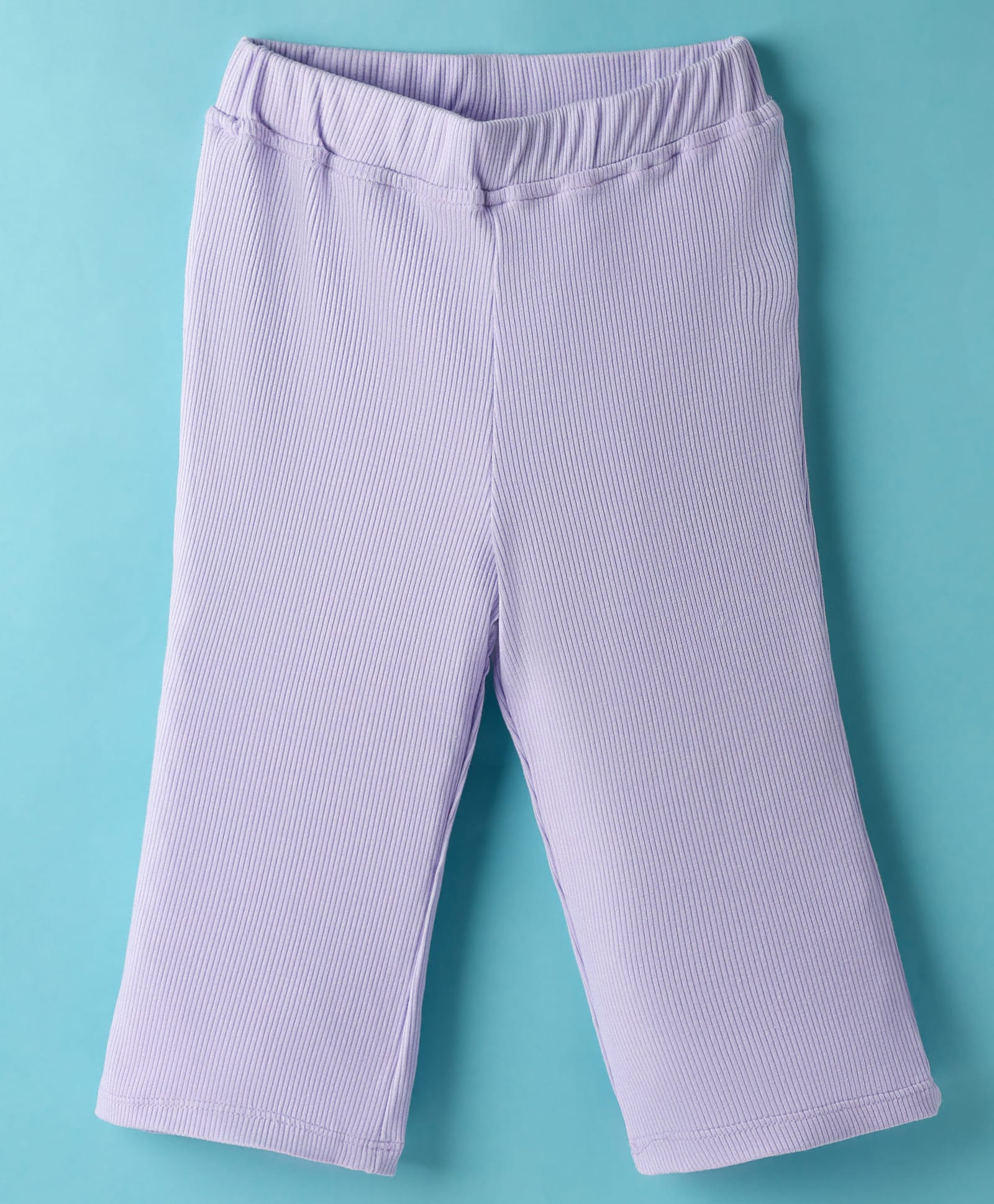 Little Kangaroos Cotton Knit Full Length Solid Colour Leggings - Purple-image-6