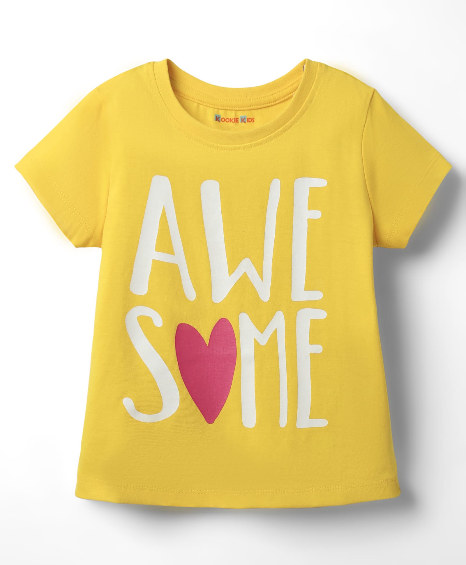 kookie kids india Kookie Kids Single Jersey Knit Half Sleeves T-Shirt With Awesome Print - Yellow-picture-34
