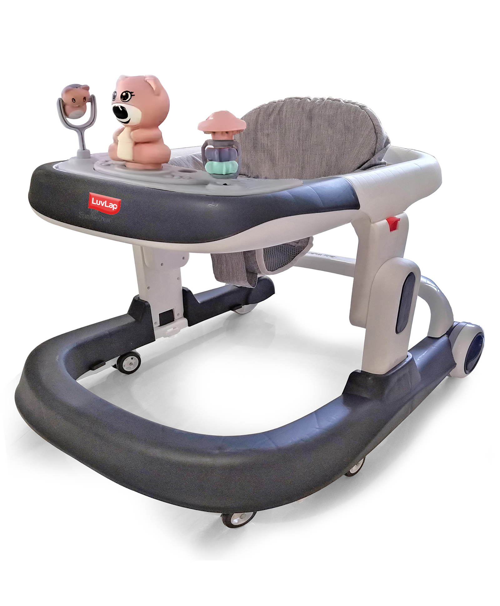 Luv Lap Regal Baby Walker 9+ Months | 3 Level Height Adjustment Walker/Advanced Premium Baby Activity Walker - Grey-image-7