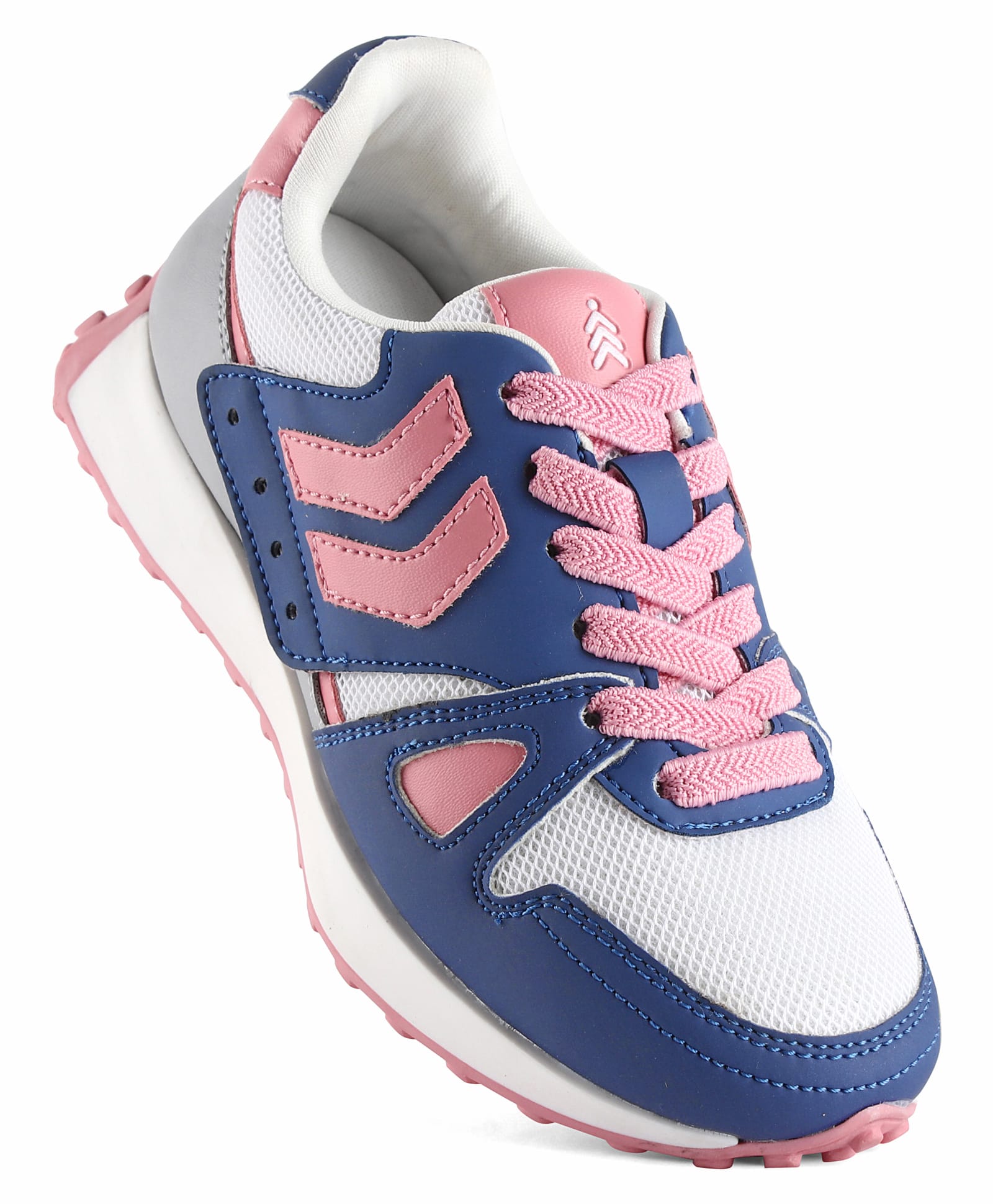 Pine Kids Lace Up Sneaker with Stripes - Pink & Blue-picture-43