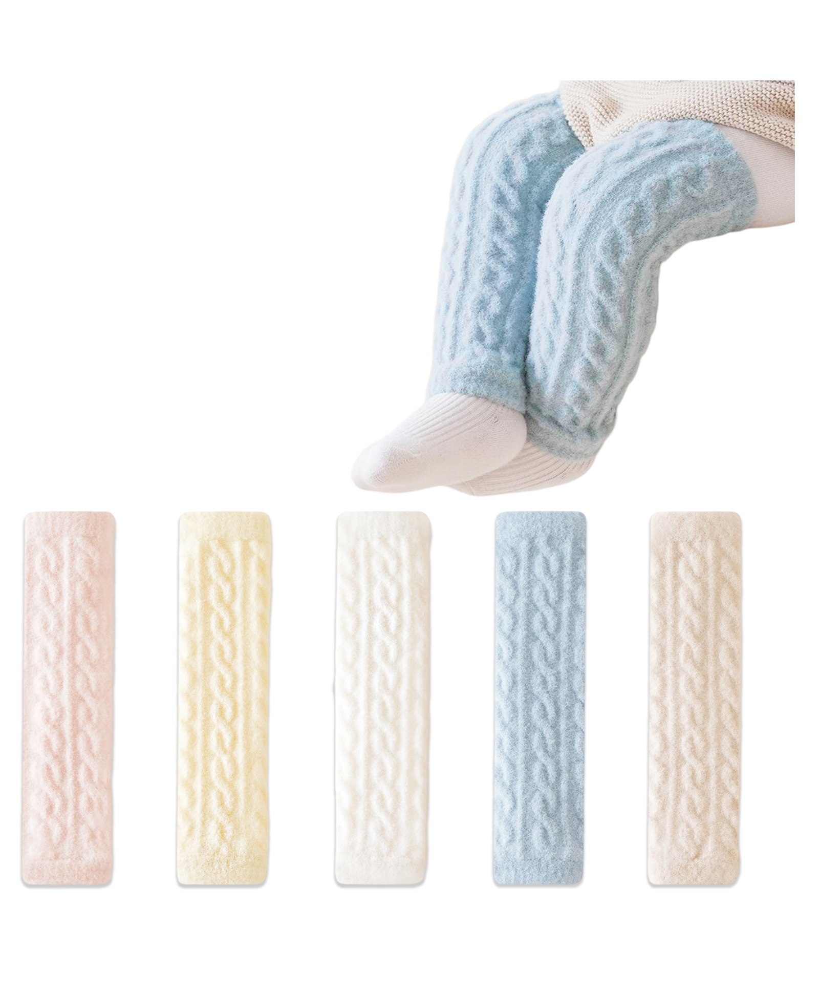 Bembika Soft Cotton Pack Of 5 Self Designed Socks - Multi Colour-picture-14