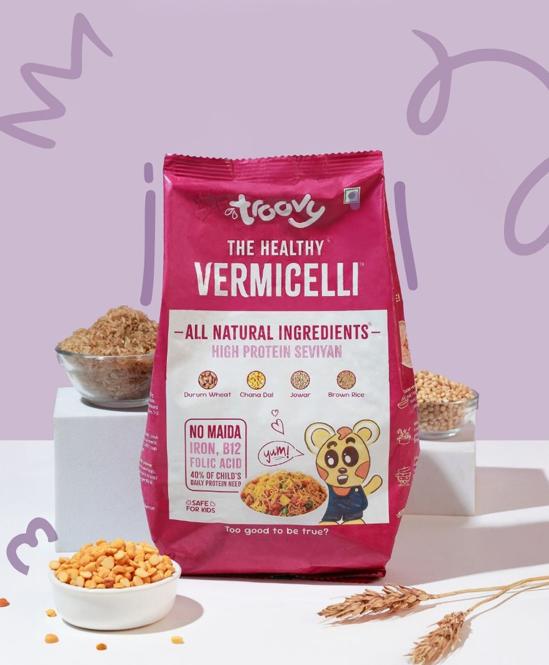 Troovy All Natural High Protein Millet Vermicelli | No Maida | Rich in Iron, Vitamin B12, Folic Acid | No Preservatives, Or Palm Oil | Durum Wheat, Chana Dal & Brown Rice | 400 g-image-37