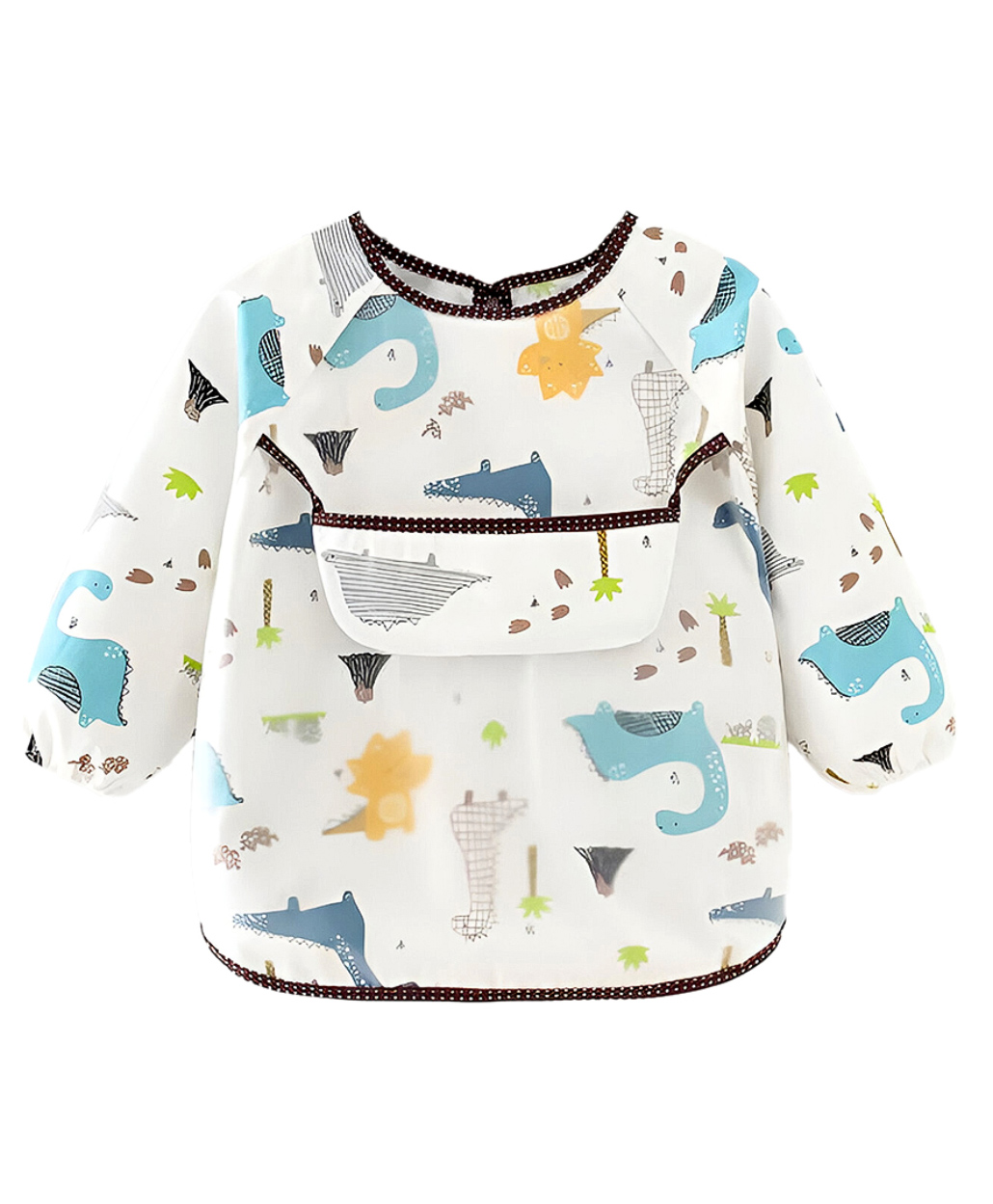 Tony Stark Sleeved Waterproof Baby Bib with Pocket | Lightweight EVA Toddler Bib for 6 to 24 Months (Jurassic Joy)-picture-42