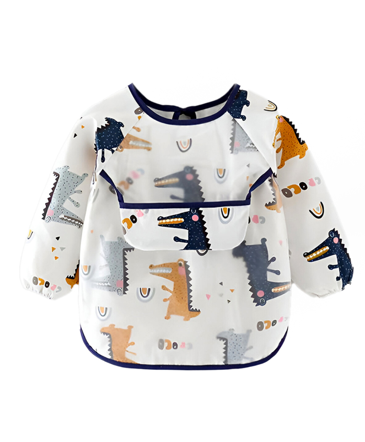 Tony Stark Sleeved Waterproof Baby Bib with Pocket | Lightweight EVA Toddler Bib for 6 to 24 Months (Dino Snap)-image-27