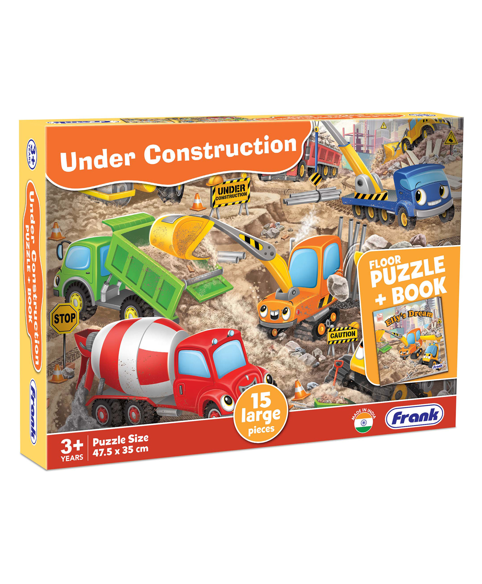 Frank Under Construction Puzzle Game 15 Pieces & Story Book- Multicolour-image-15