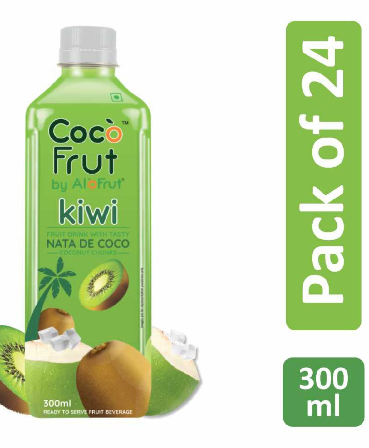 Coco Frut Kiwi Fruit Drink with Nata De Coco Chunks | Sip N Chew Delight - 300mL (Pack of 24)-image-39