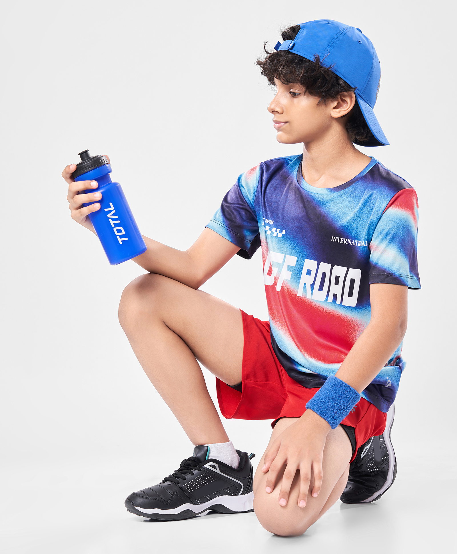 Pine Active Knit Half Sleeves T-Shirt with Text Print - Navy Blue-picture-30