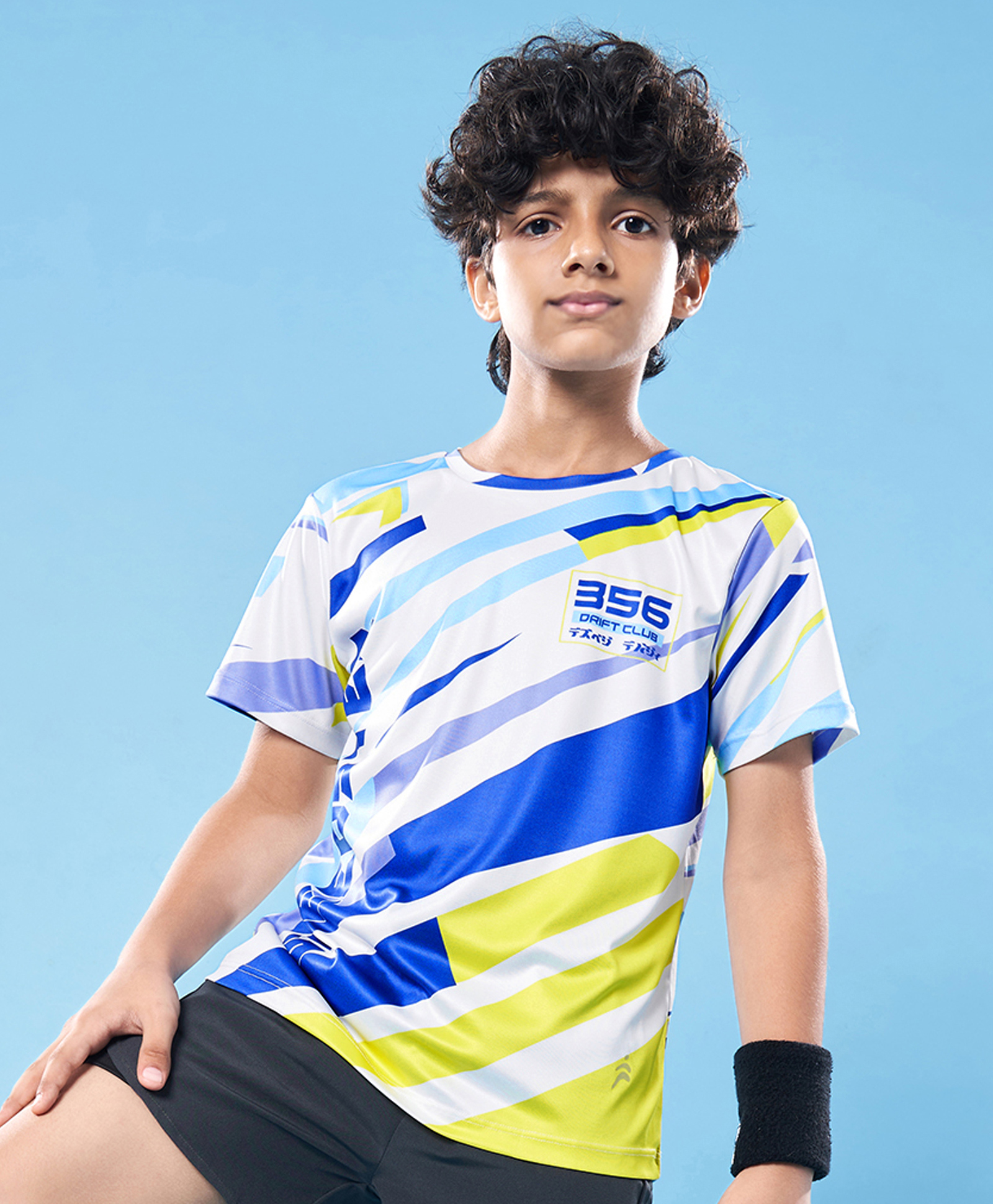 Pine Active Knit Half Sleeves T-Shirt with Text Print - White