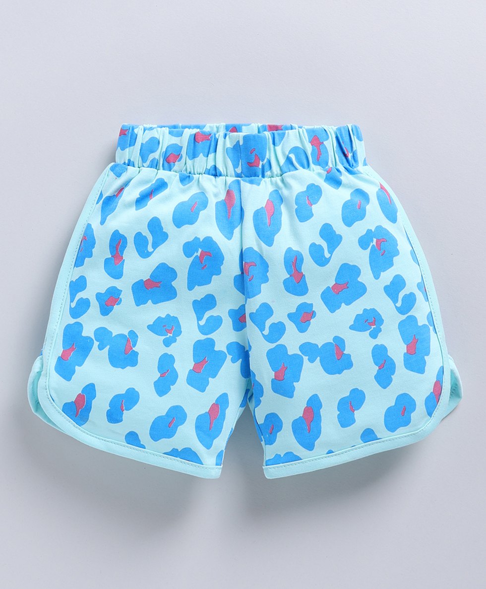 FUN A2Z Cotton Sinker Abstract Printed Shorts - Light Blue-image-29