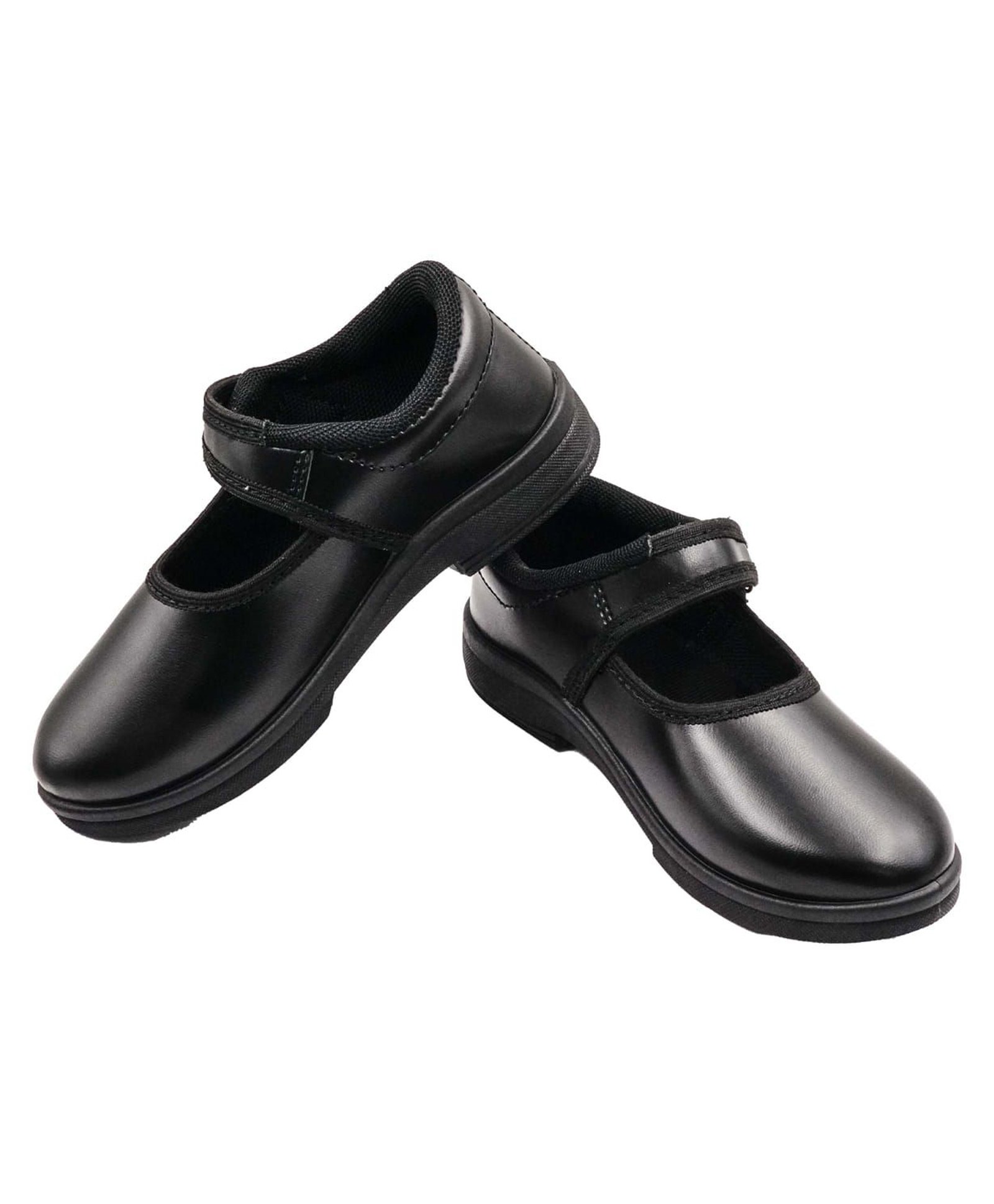 Priaansha Kids Solid With Velcro Closure School Shoes - Black