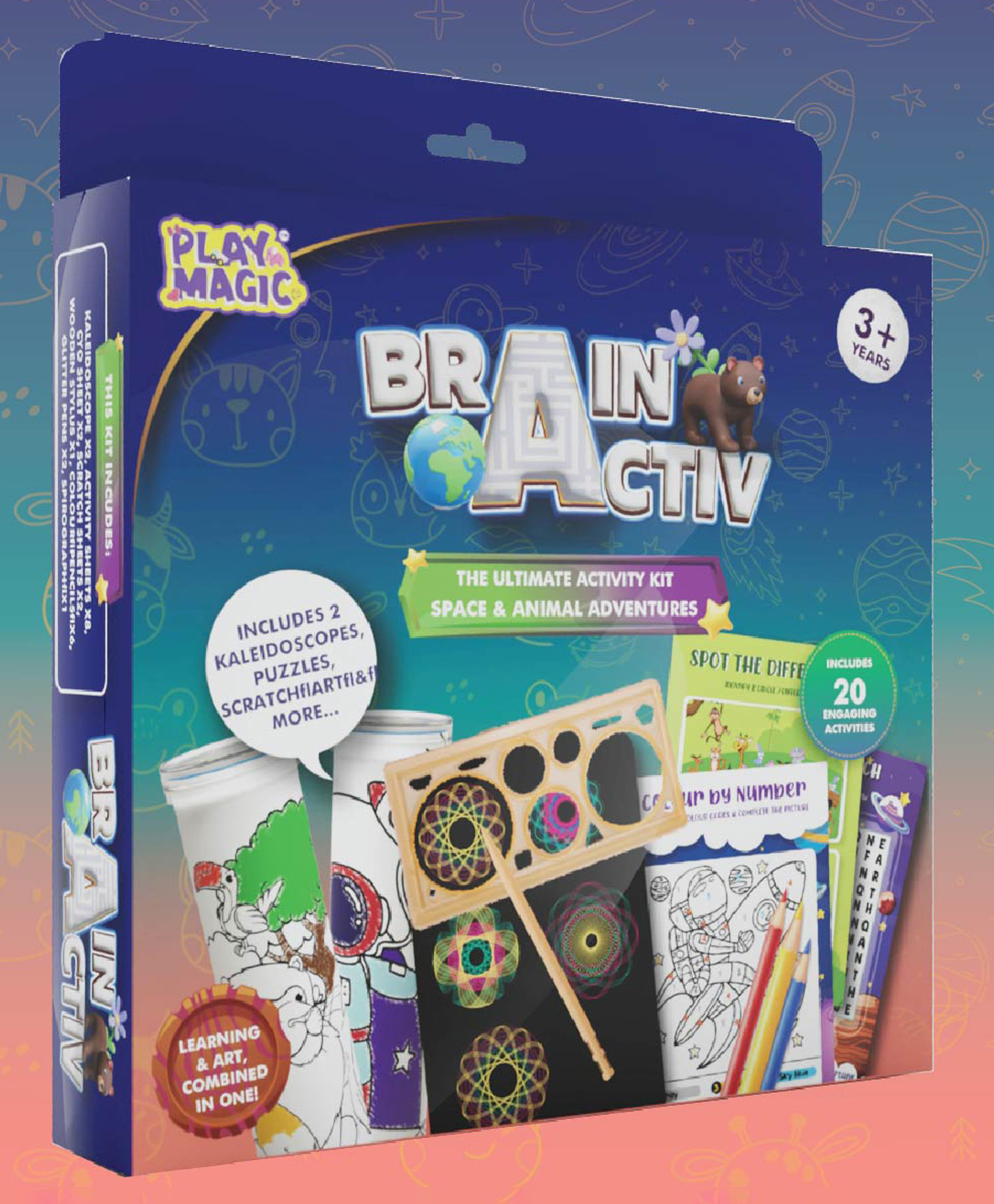 PlayMagic Brain Activ Ultimate Activity Kit in Space & Animal Adventure Theme - Multicolor-image-14