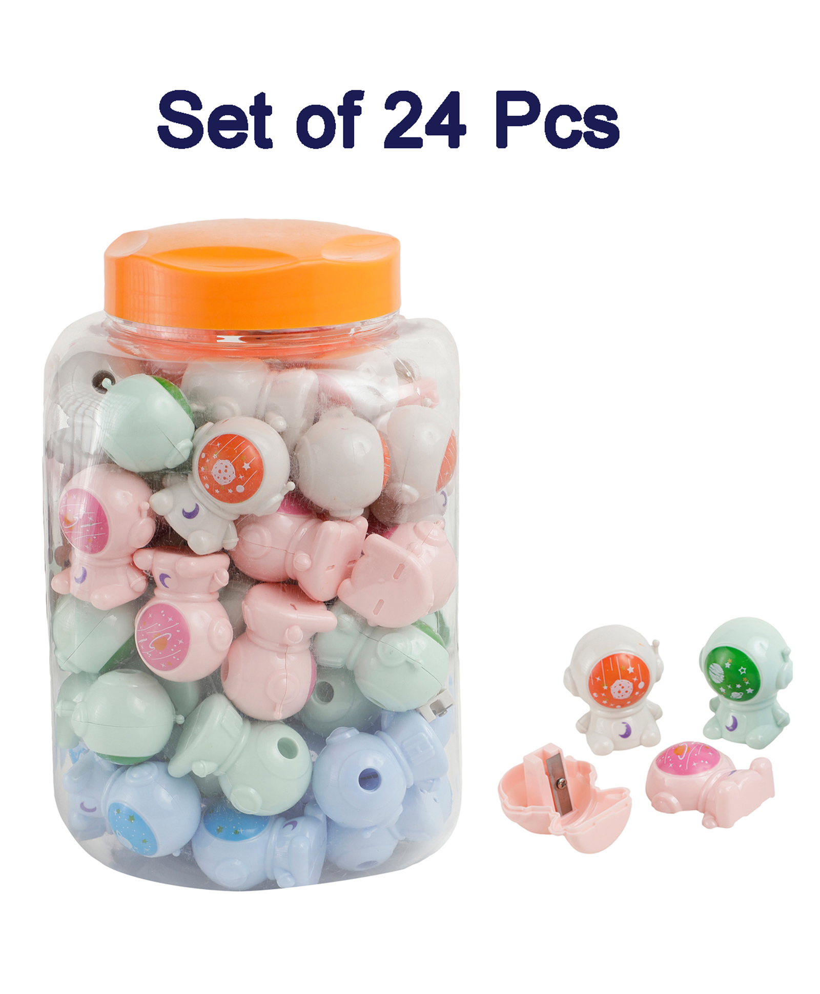 Asera Space Theme Pencil Sharpener/Cartoon Sharpener for Boys and Girls Stationary for Kids/B'Day Return Gifts (Set of 24 Pcs)-image-42