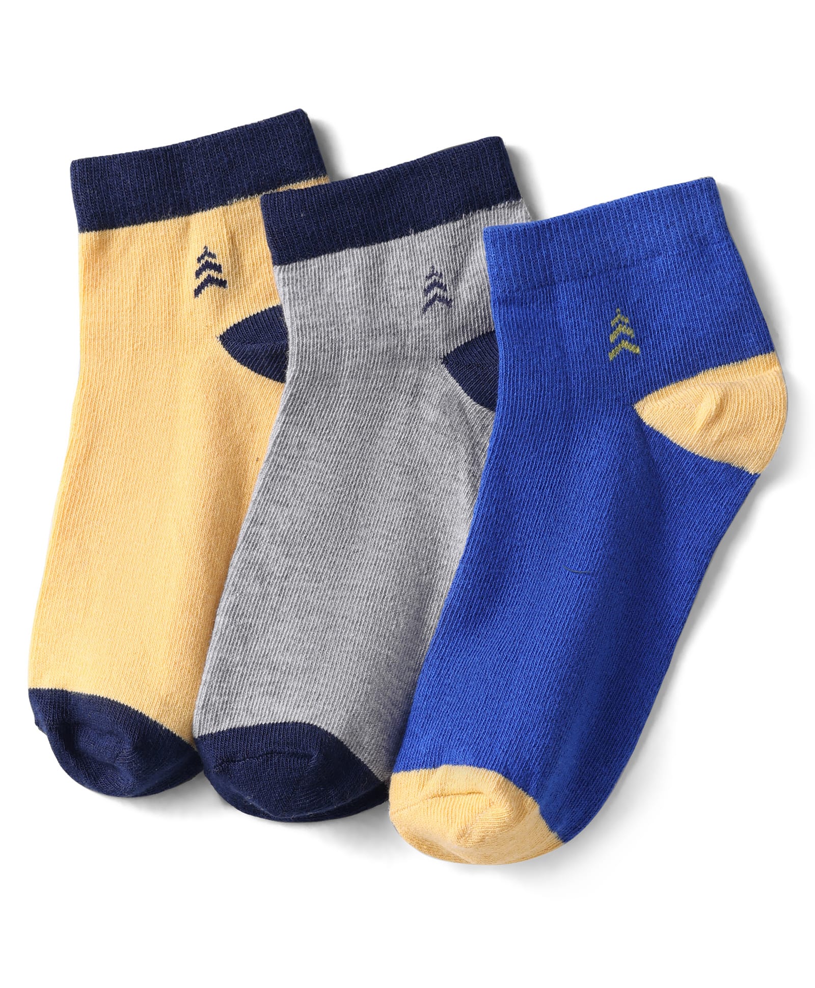 Pine Kids Knit Ankle Length Silvadur Antimicrobial Socks with Color Block Design Pack of 3 - Color May Vary