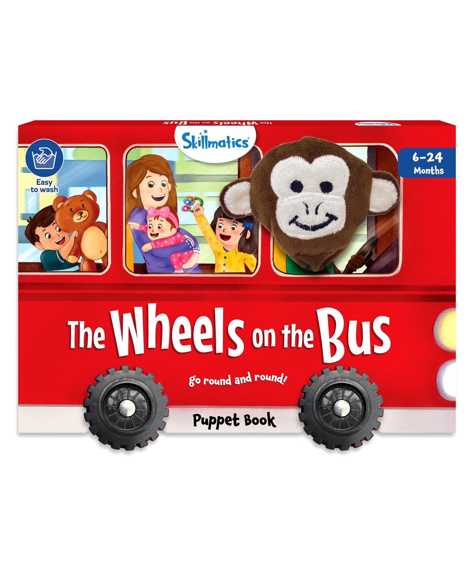 Skillmatics Puppet Book - The Wheels on The Bus, Interactive Finger Puppet for Infants & Toddlers, Early Learning & Sensory Toy, Nursery Rhyme Activity - English-image-18
