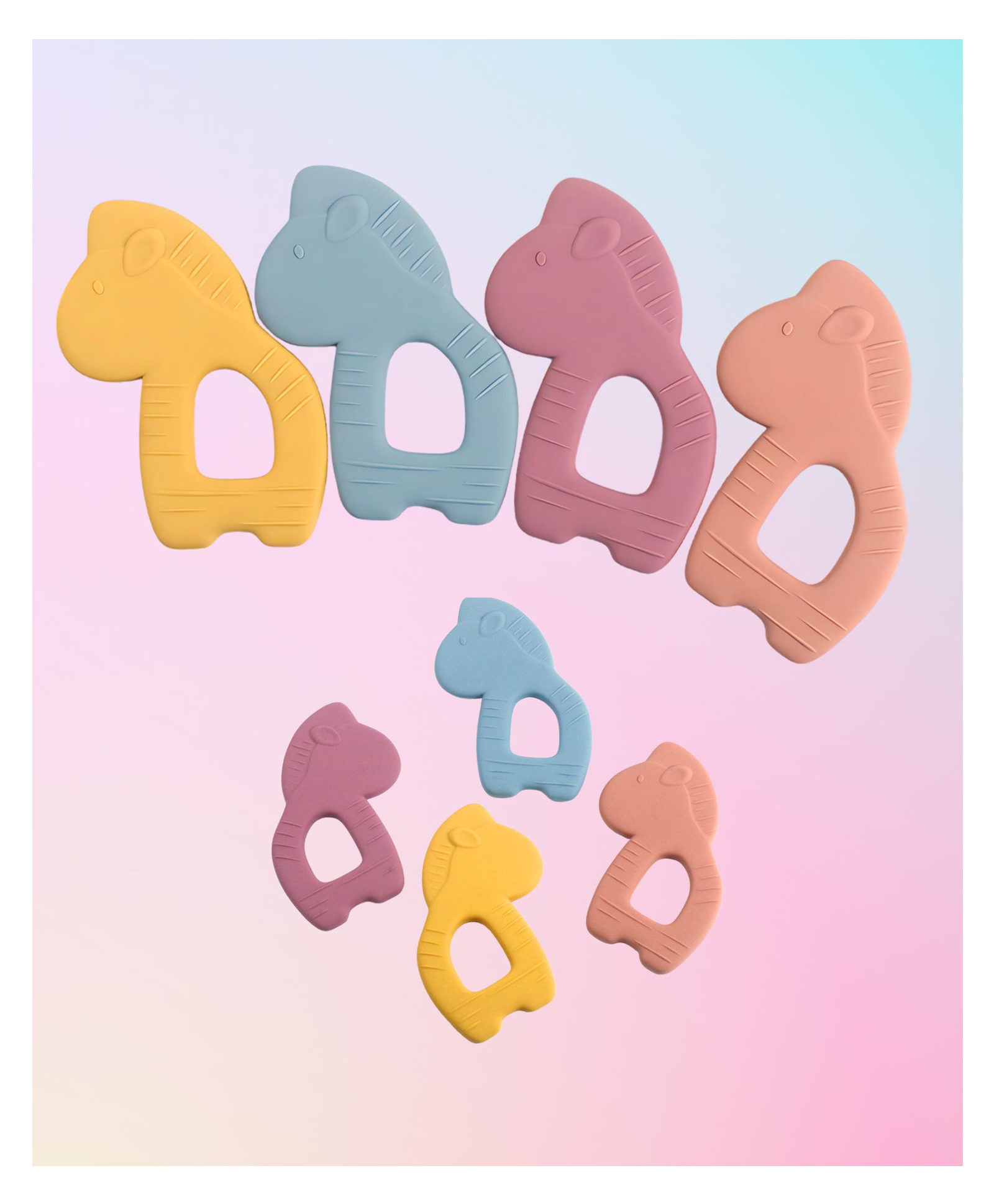 SUN & SHINE | 100% Natural Rubber & Silicone Teether For 6 To 12 Months Baby | BPA-Free, Soft & Gentle | Teething Toys For Babies | Random Color 1 pc | Ideal Gifts For New Parents (Neigh Neigh Nibbler)-picture-17