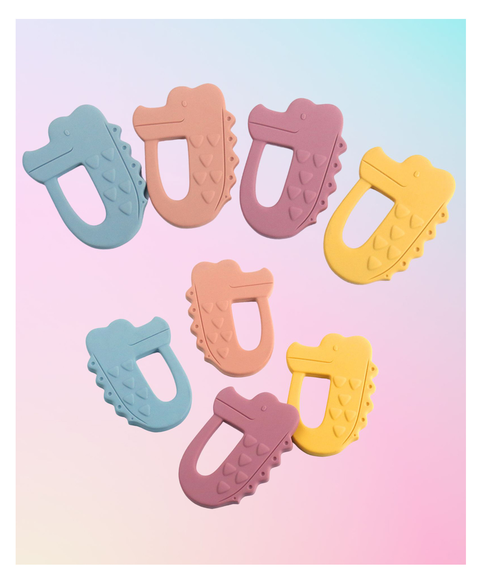 SUN & SHINE | 100% Natural Rubber & Silicone Teether for 6 to 12 Months Baby | BPA-Free, Soft & Gentle | Teething Toys for Babies | Random Color 1 pc | Ideal Gifts for New Parents (Gummy Gator)-image-43
