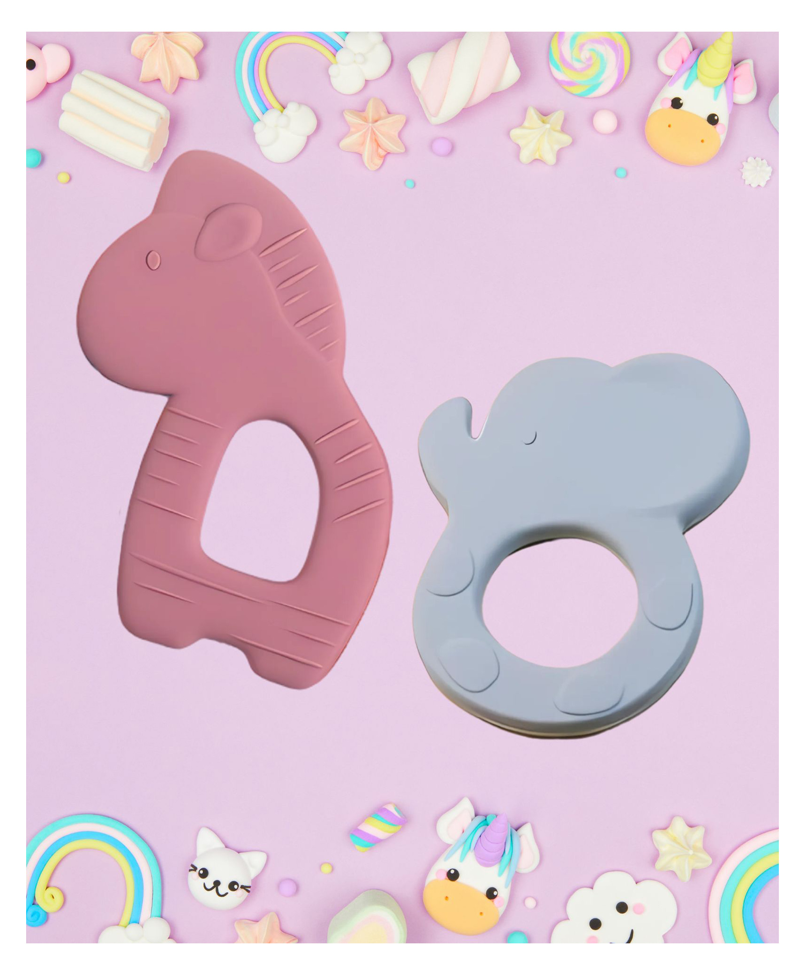 SUN & SHINE | 100% Natural Rubber & Silicone Teether For 6 To 12 Months Baby | BPA-Free, Soft & Gentle | Teething Toys For Babies | Pack of 2 - Random Color | Ideal Gifts For New Parents (Jumbo Joy + Neigh Neigh Nibbler)-image-7