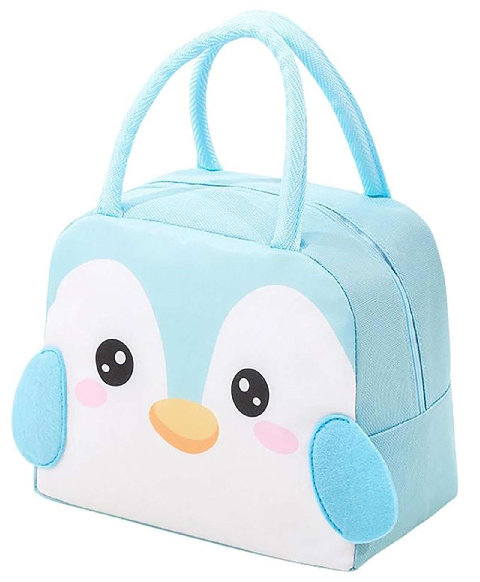 House of Quirk Insulated Lunch Bag Cooler for Office, Picnic, School Waterproof Canvas With Pocket for Women, Men, Girls, Kids (Light Blue)-picture-45