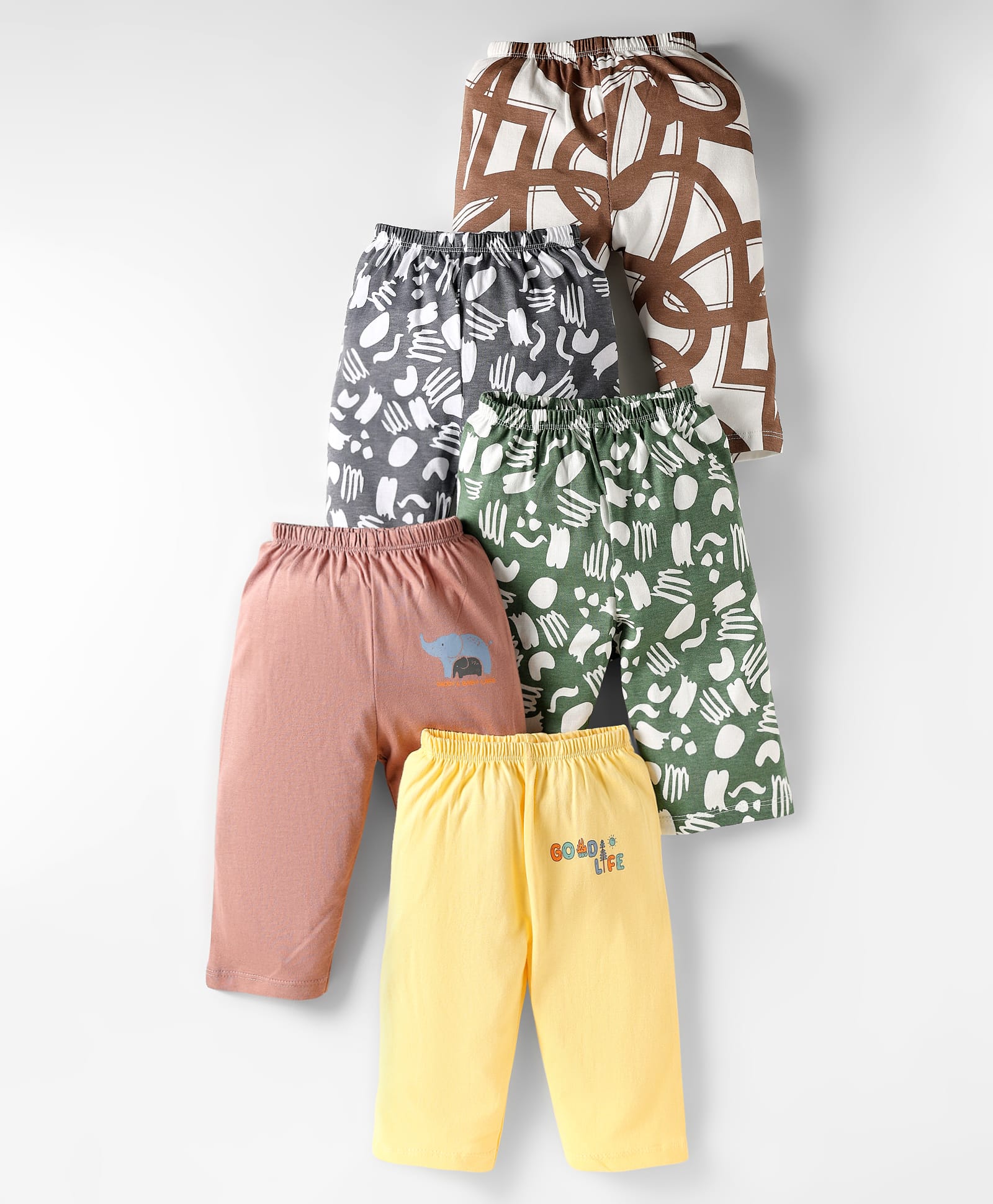 OHMS Single Jersey Knit Full Length Lounge Pants with Animal Print Pack of 5 - Multicolor-picture-32
