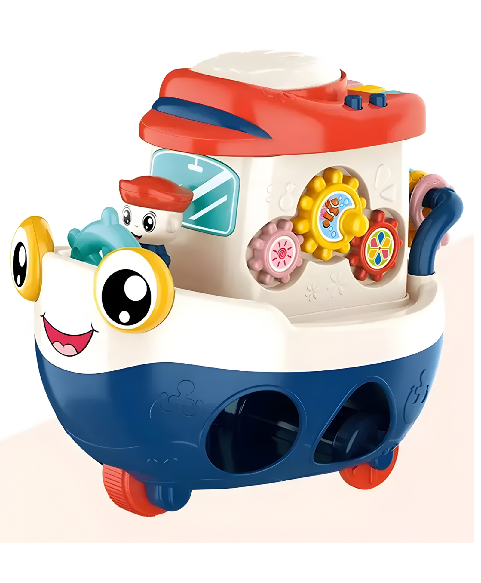 NEGOCIO Multi-functions Baby Music and Piano Gear Toy Boat Intelligent Shape Matching Cartoon Boat for Infant- Pack of 1 - Color May Vary-image-9