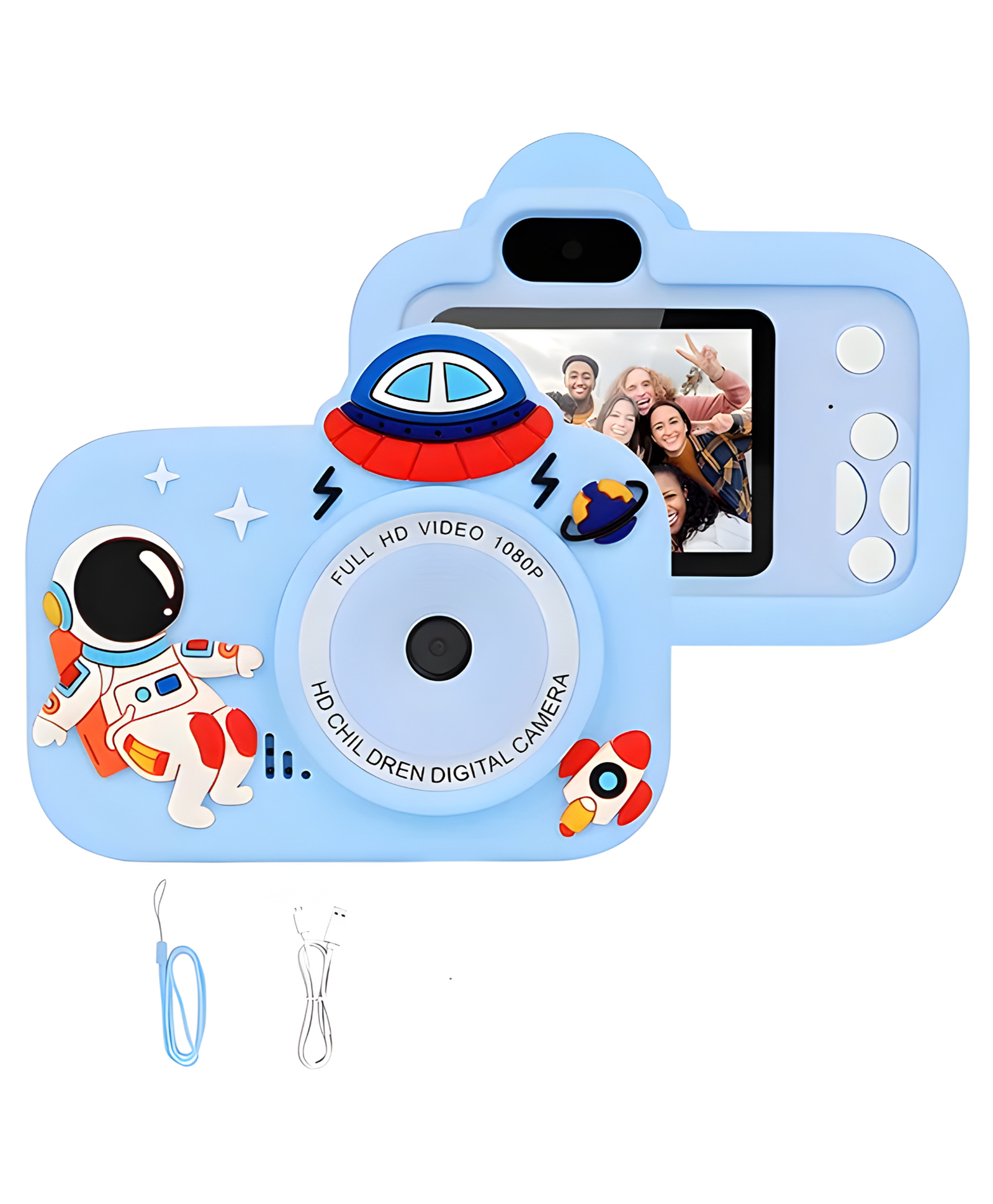 NEGOCIO Astronaut theme Kids Camera for Boys Girls, 20MP 1080P Digital Video Camera- PACK OF 1- COLOR MAY VARY-image-2
