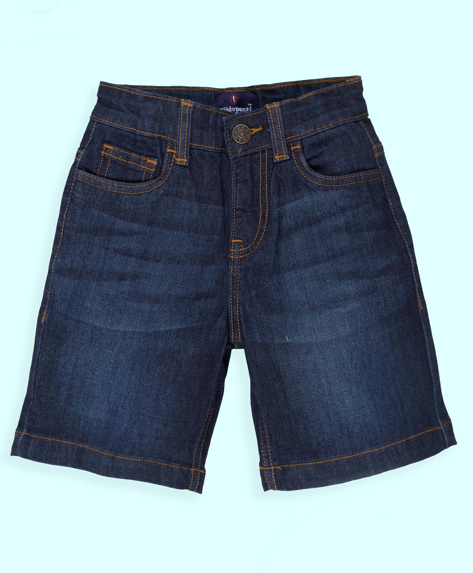 Kiddopanti Denim Washed Shorts - Dark Blue-picture-32