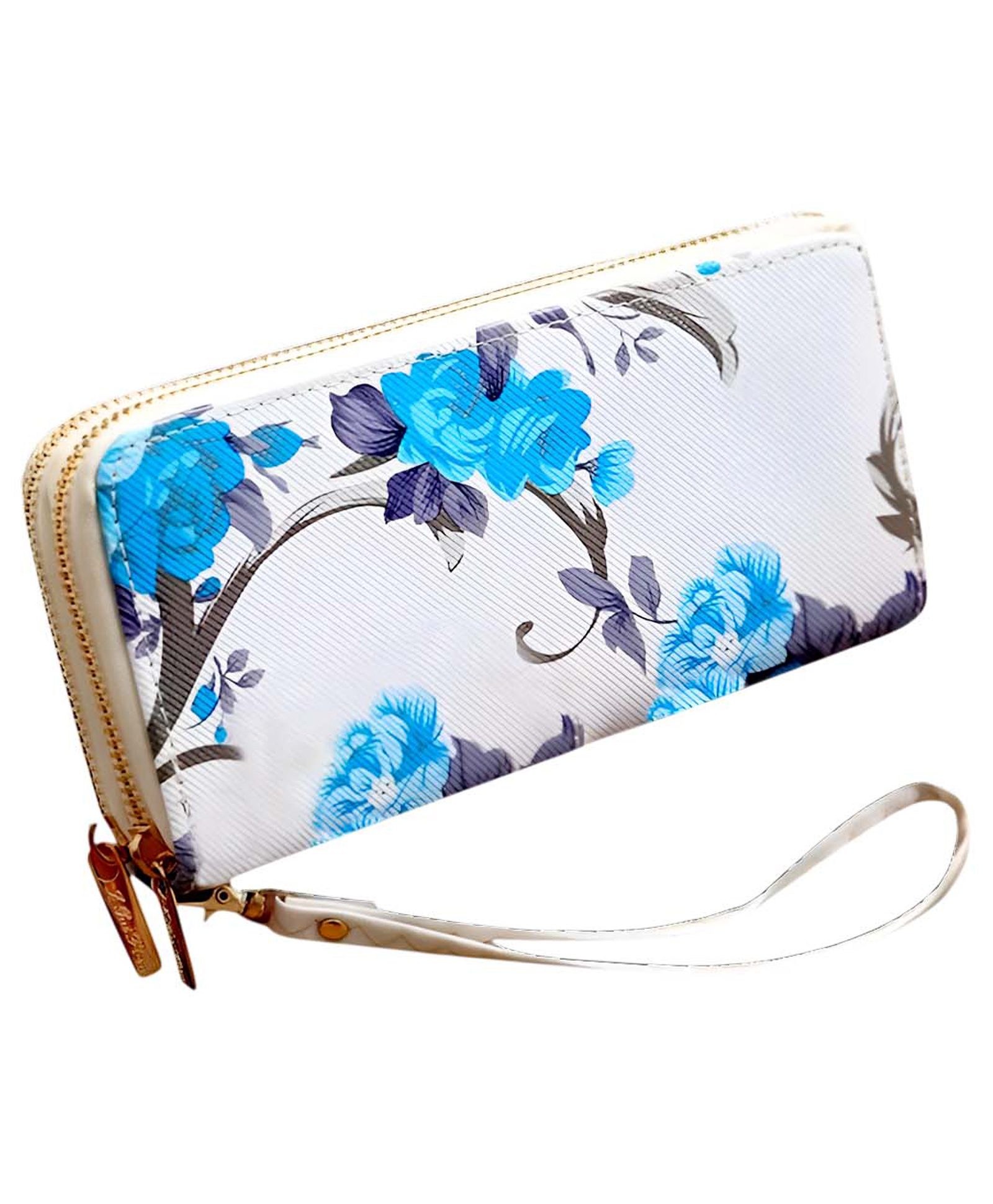 MOMISY Women's PU Leather Clutch Purse, Party Wedding Wallet with Zipper - Blue-picture-15