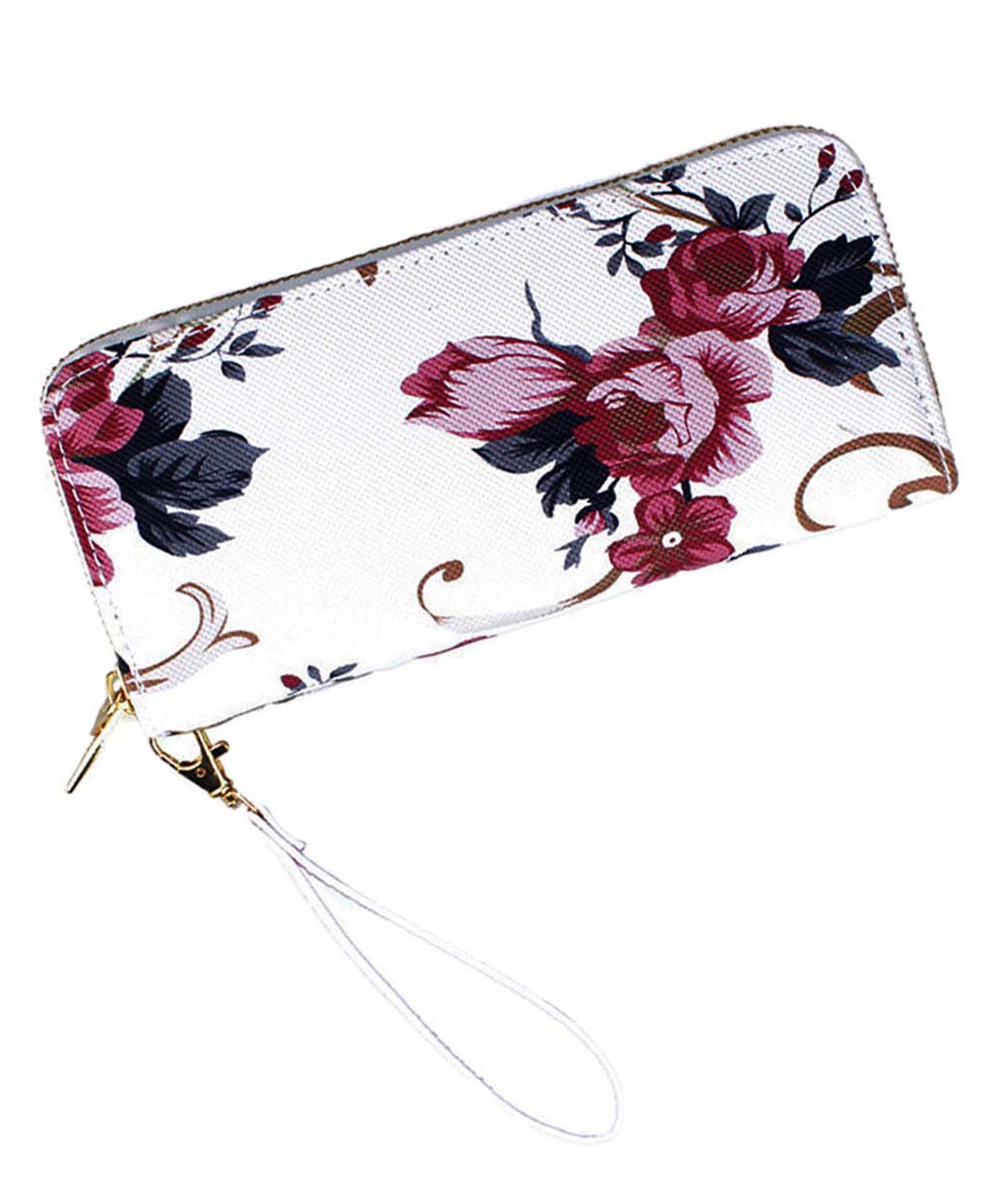 MOMISY Women's PU Leather Clutch Purse, Party Wedding Wallet with Zipper - Dark Red-image-3
