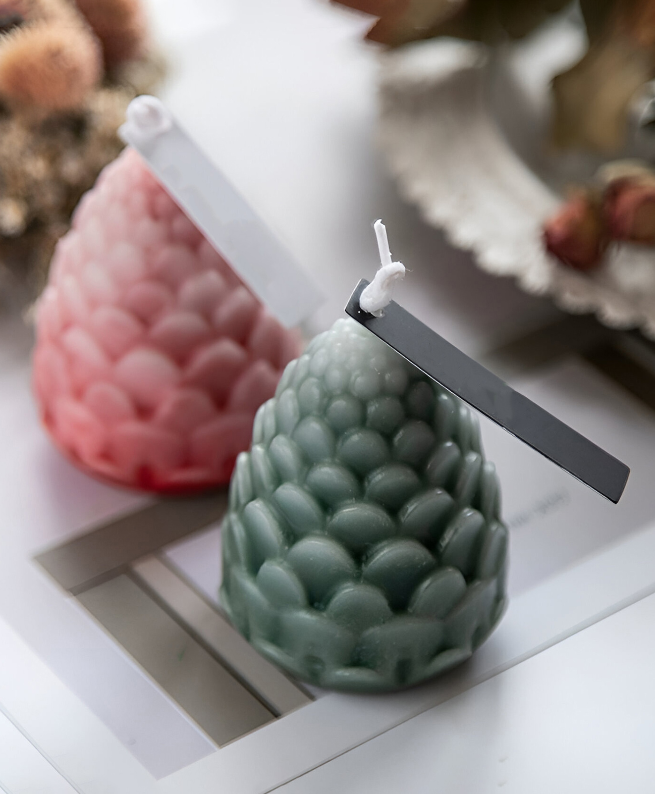 MOMISY Silicone Bubble Candle Moulds for Candle Making, Ideal for Diwali Candles, Chocolates, Personalized Gifting, Home Decoration (Pineapple-8)-image-11