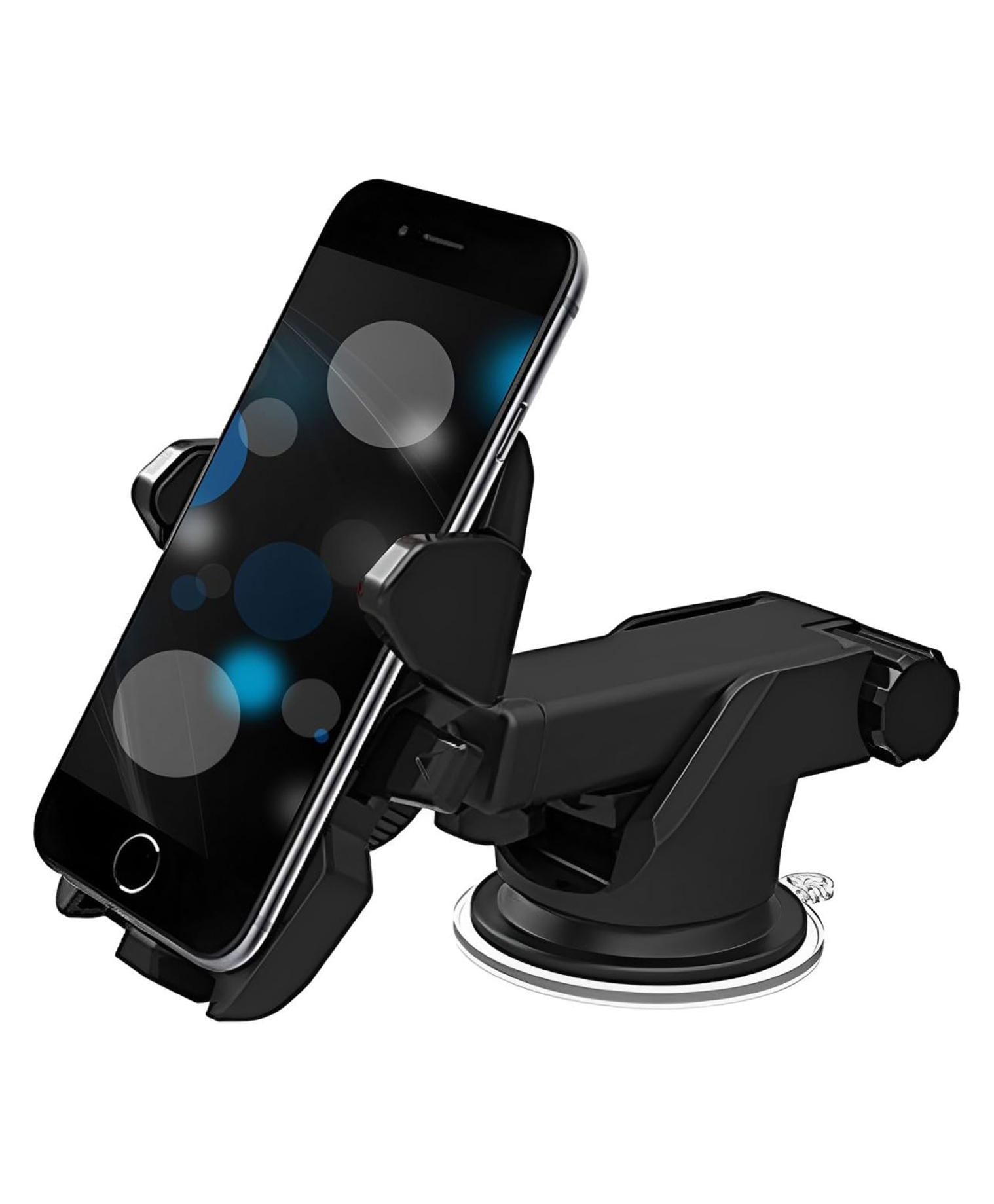 MOMISY Car Mount Adjustable Car Mobile Phone Holder Stand Universal Long Arm, for Dashboard & Windshield, 360 Rotational, Strong Suction Cup for Smartphones (Zigzag)-image-3