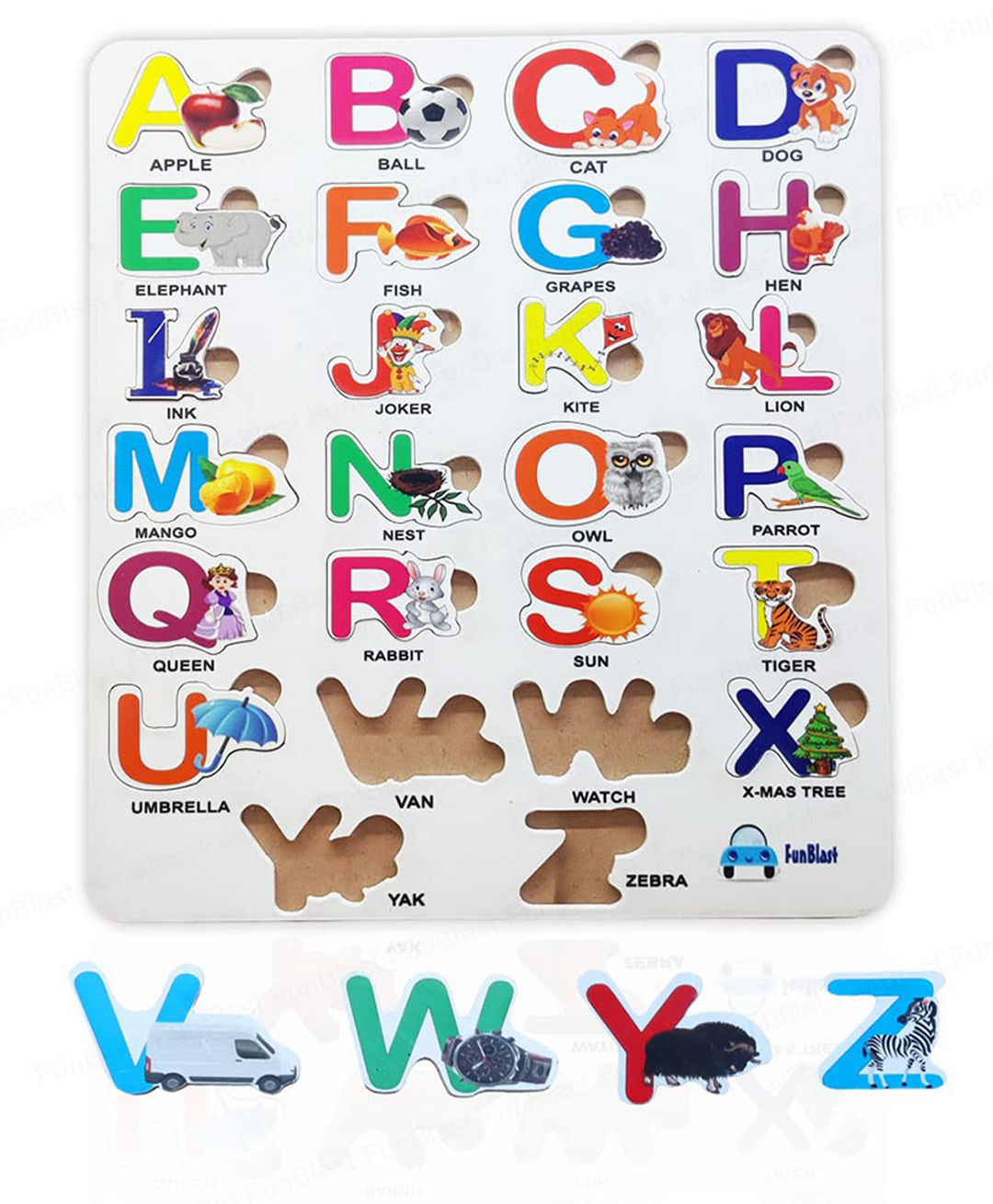 Bunie Capital Letters Alphabets Learning Board with Pictures - Multicolor-image-47