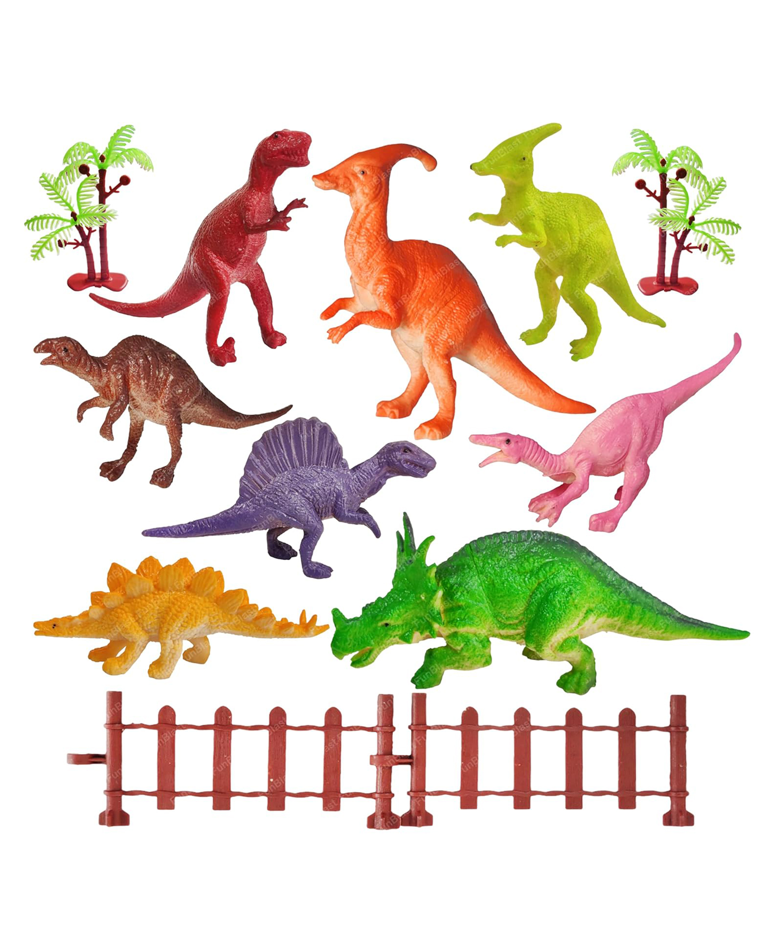 Bunie Realistic Dinosaur Figure Play Set for KidsPack of 8 Multicolor-image-39