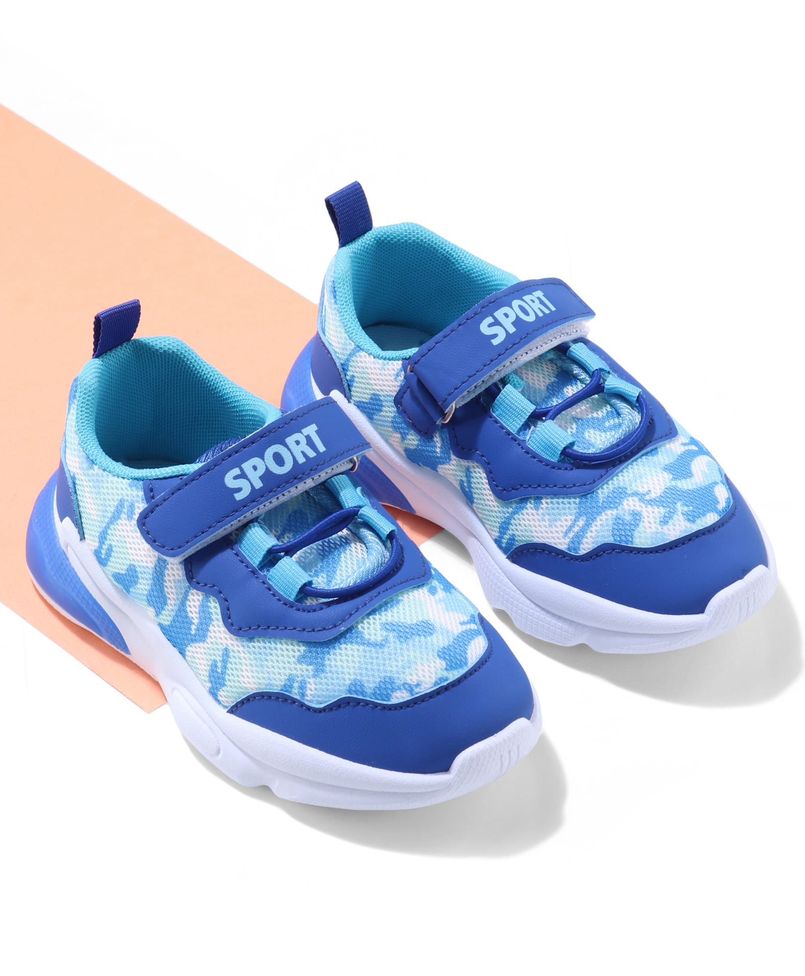 Cute Walk by Babyhug Sneaker with Velcro Closure & Camouflage Print - Blue-image-5