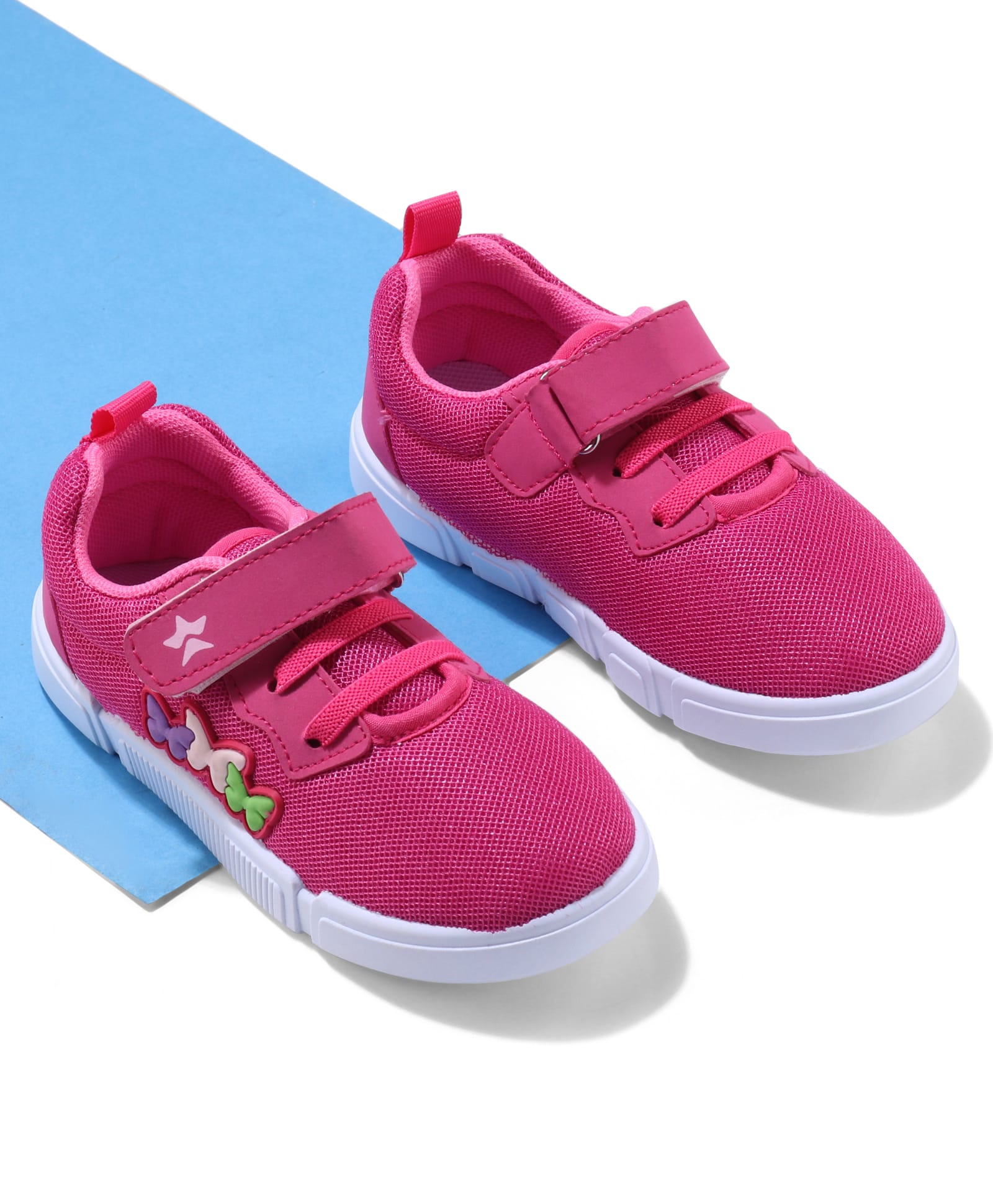 Cute Walk by Babyhug Velcro Closure Sneakers with Butterfly Applique - Fuchsia-picture-12