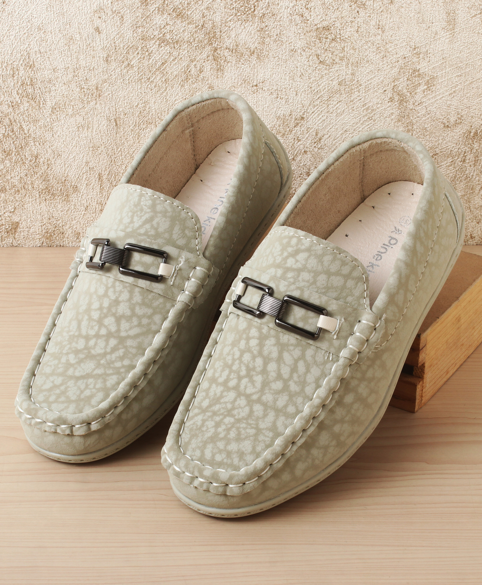 Pine Kids Slip On Loafer with Applique - Beige-picture-16